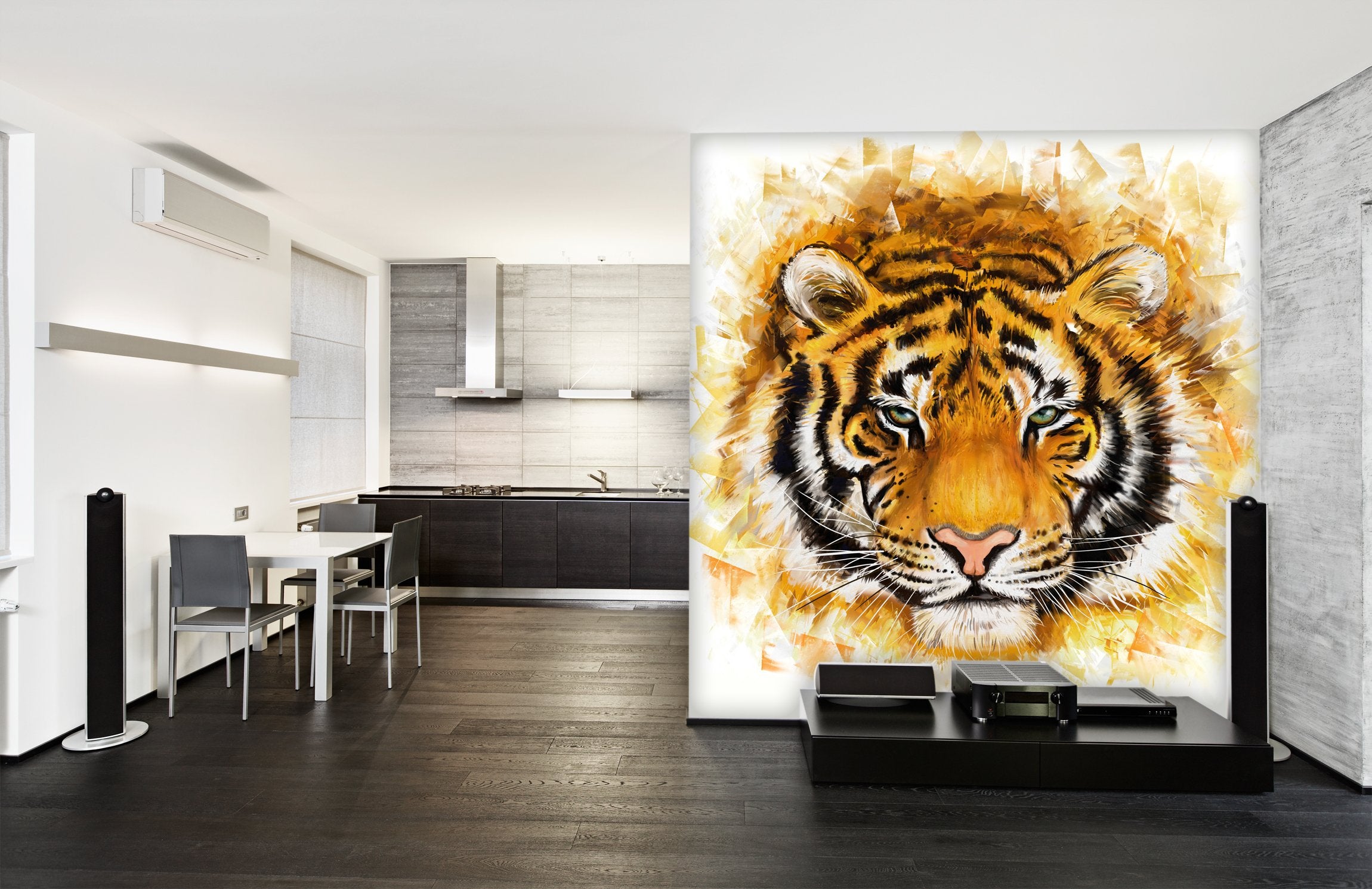 PVC Fototapete Wild Tiger - ECO Wandbild Selbstklebende Tapete - 3D Vinyl Wandsticker XXL SW182