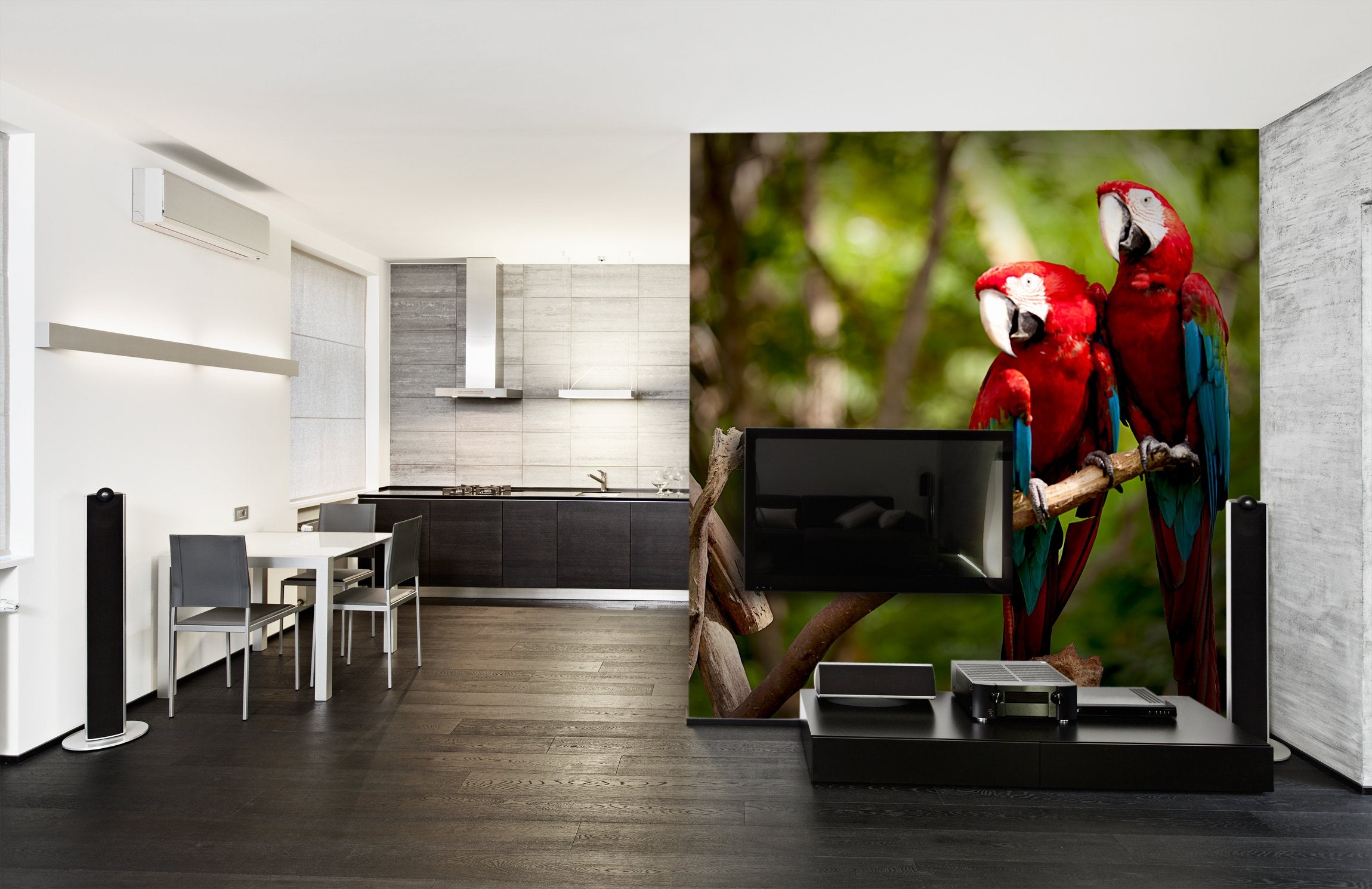 PVC Fototapete Colorful Macaw - ECO Wandbild Selbstklebende Tapete - 3D Vinyl Wandsticker XXL SW023