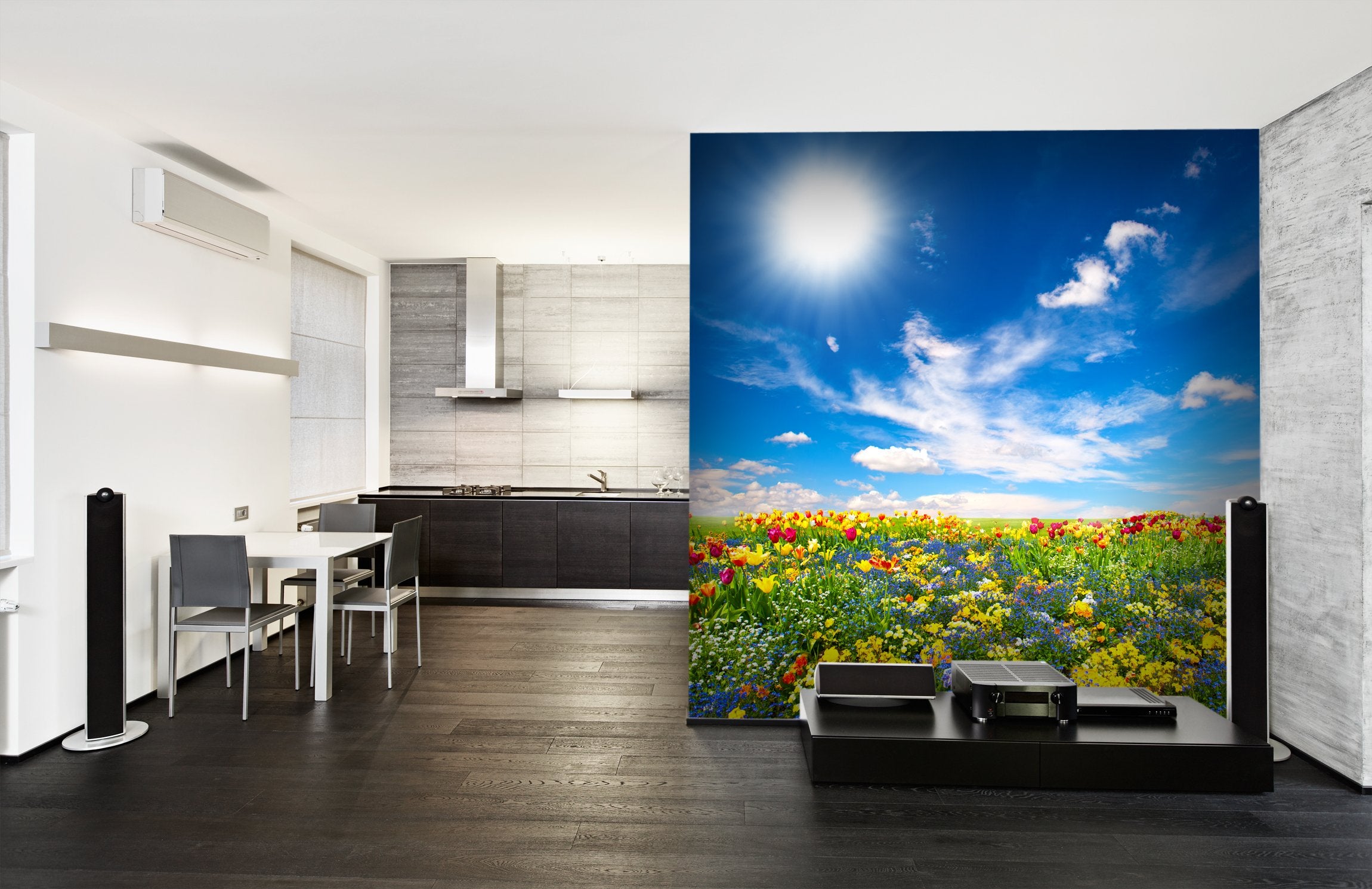 PVC Fototapete Flowerbed - ECO Wandbild Selbstklebende Tapete - 3D Vinyl Wandsticker XXL SW238