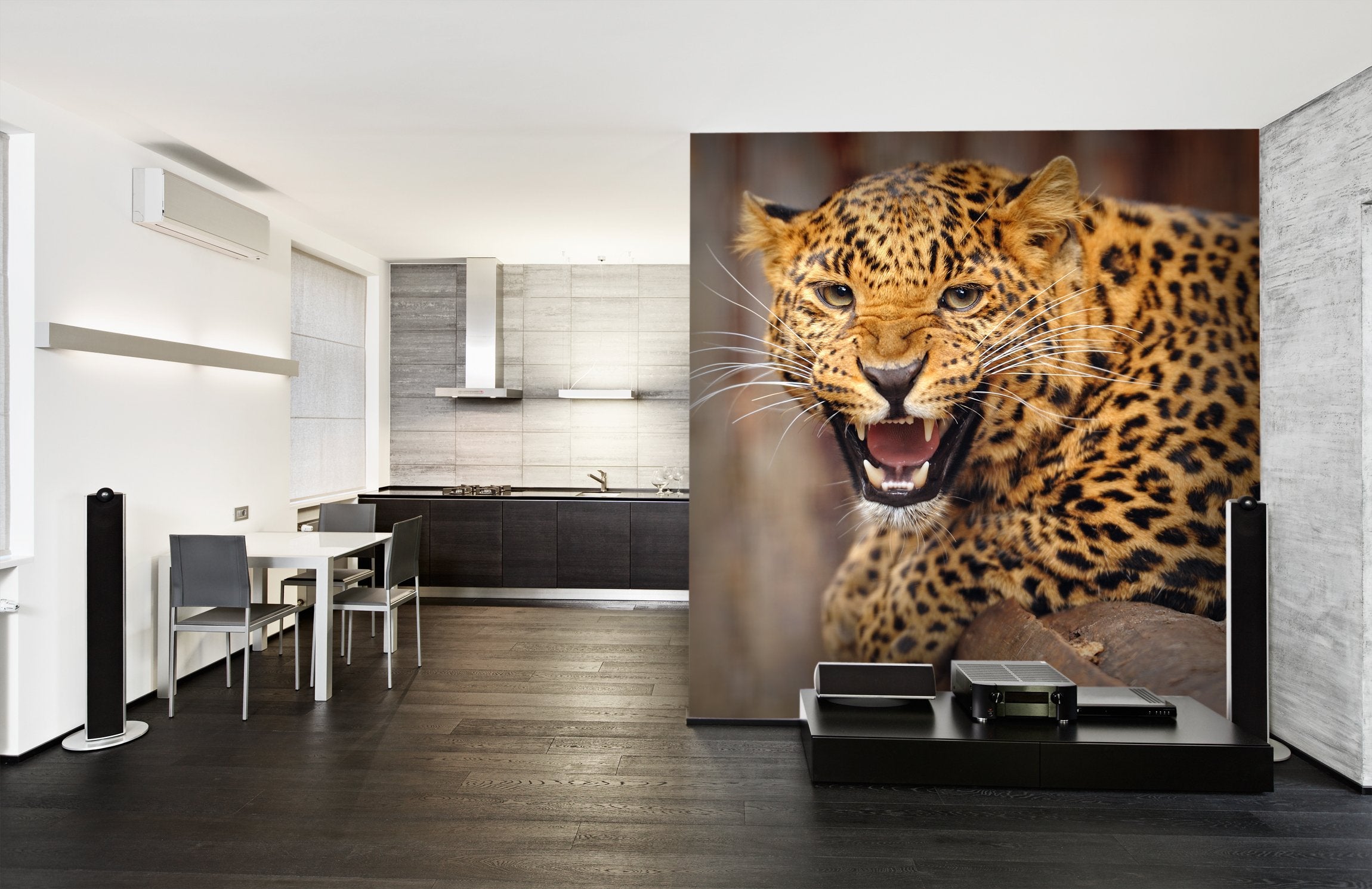 PVC Fototapete Leopard – ECO Wandbild Selbstklebende Tapete – 3D Vinyl Wandsticker XXL SW091 - life-decor.de