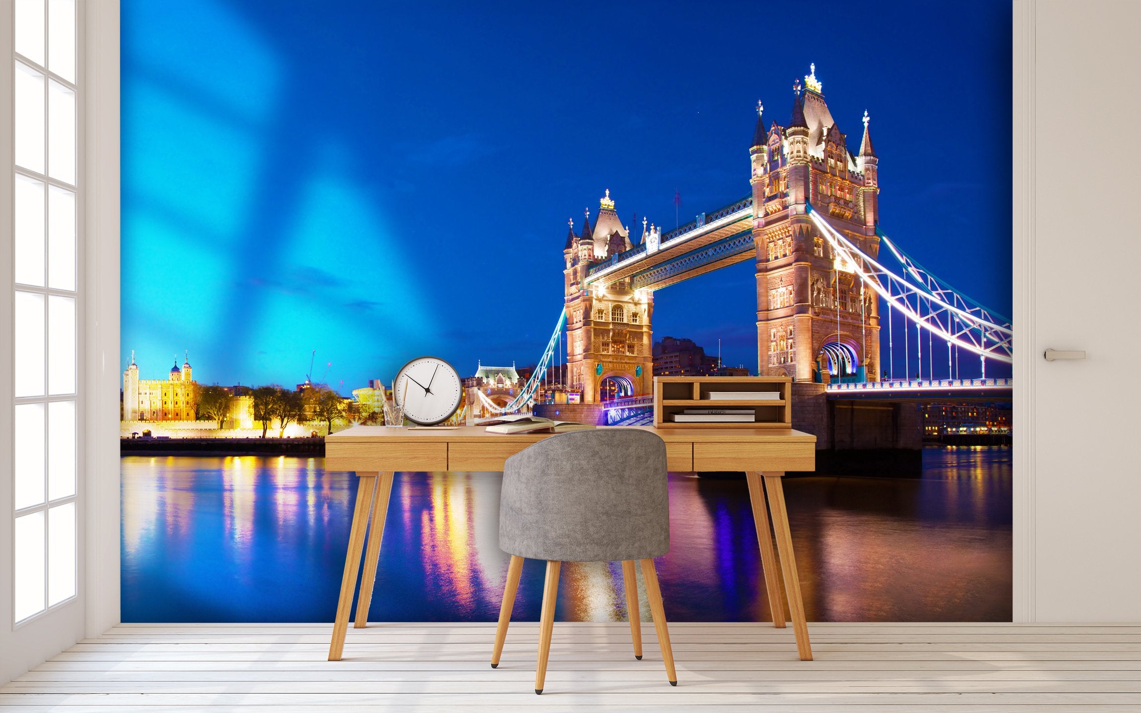 PVC Fototapete Tower Bridge in London - ECO Wandbild Selbstklebende Tapete - 3D Vinyl Wandsticker XXL SW110