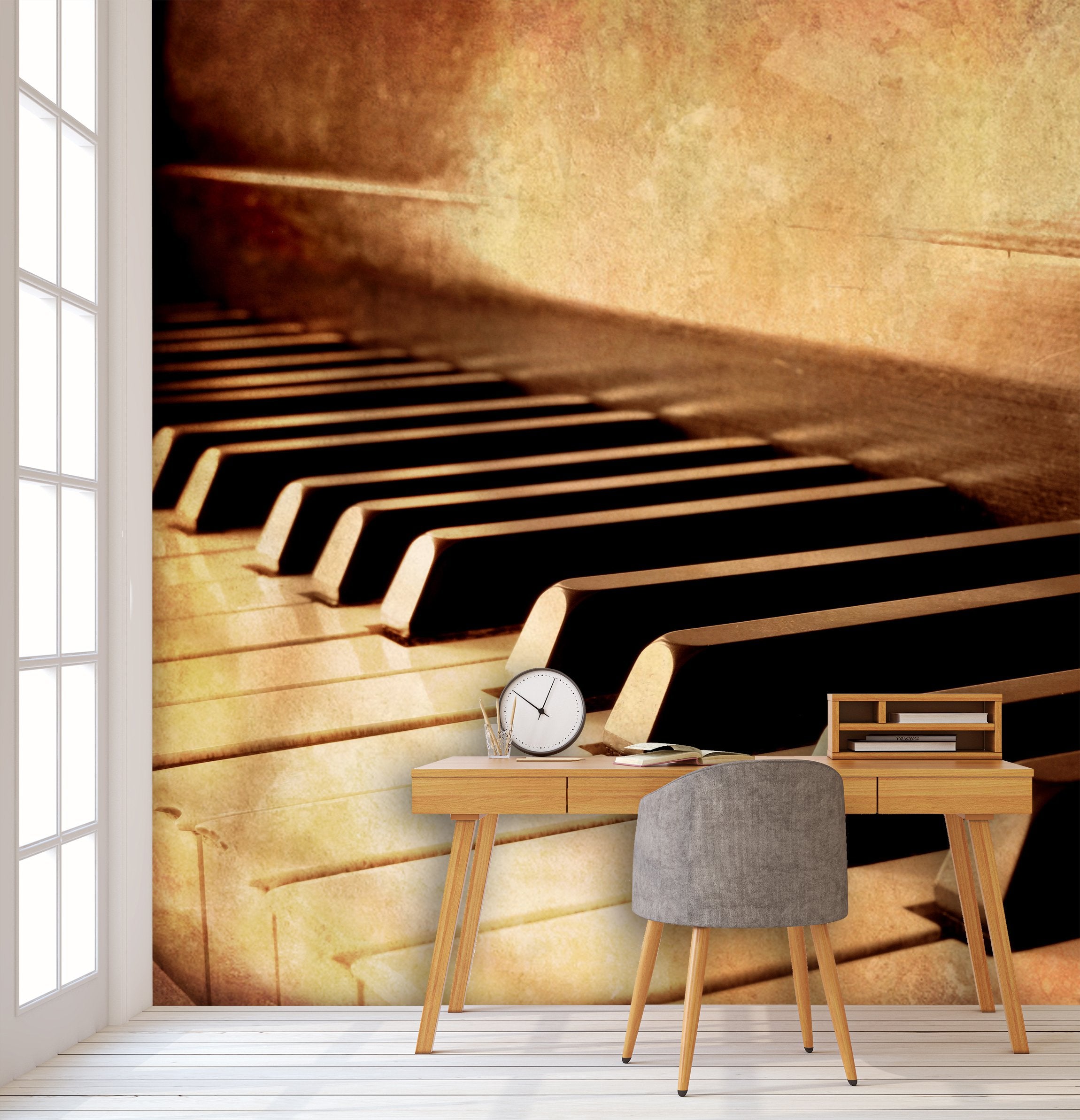 PVC Fototapete Piano Keys – ECO Wandbild Selbstklebende Tapete – 3D Vinyl Wandsticker XXL SW168 - life-decor.de