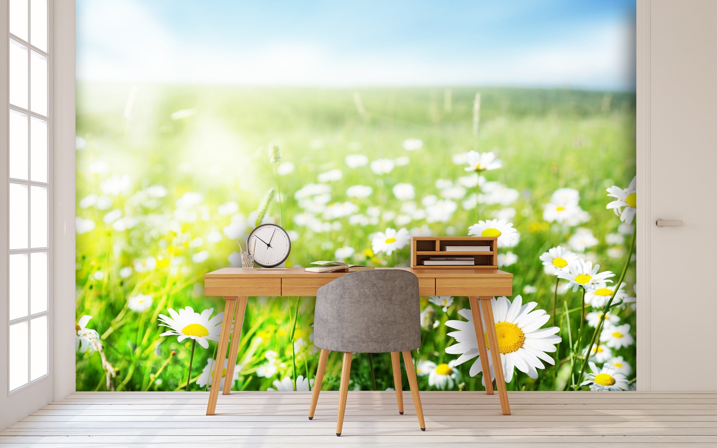 PVC Fototapete Daisy Flowers - ECO Wandbild Selbstklebende Tapete - 3D Vinyl Wandsticker XXL SW157