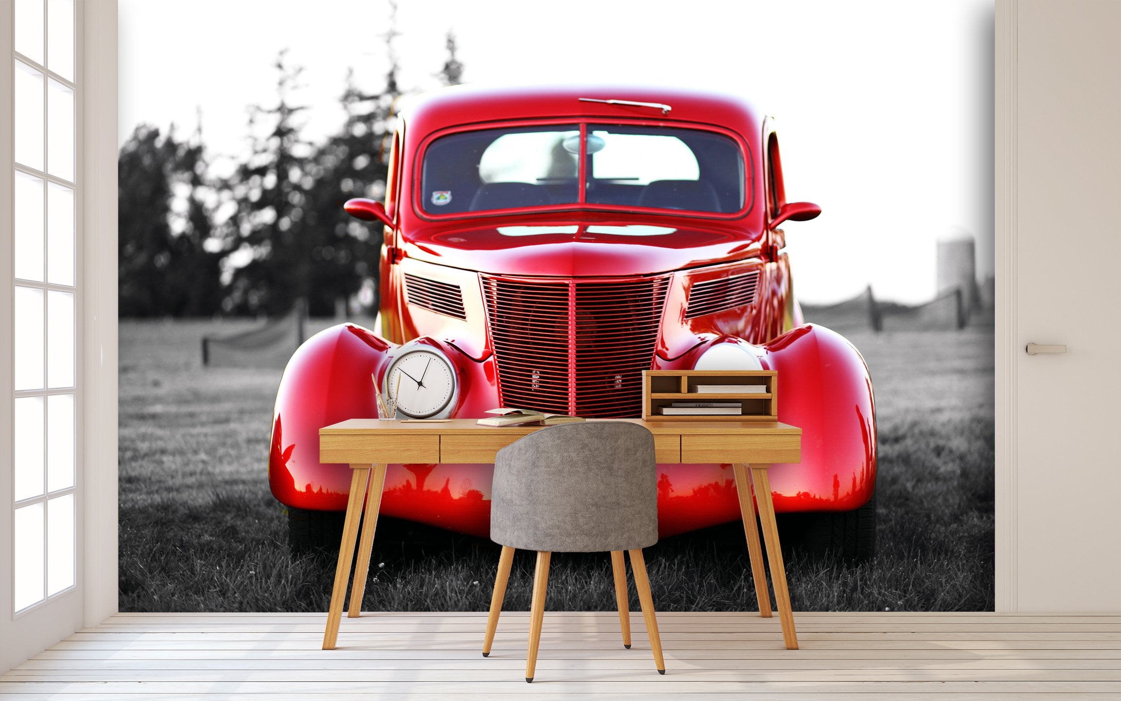 PVC Fototapete Vintage Car - ECO Wandbild Selbstklebende Tapete - 3D Vinyl Wandsticker XXL SW106