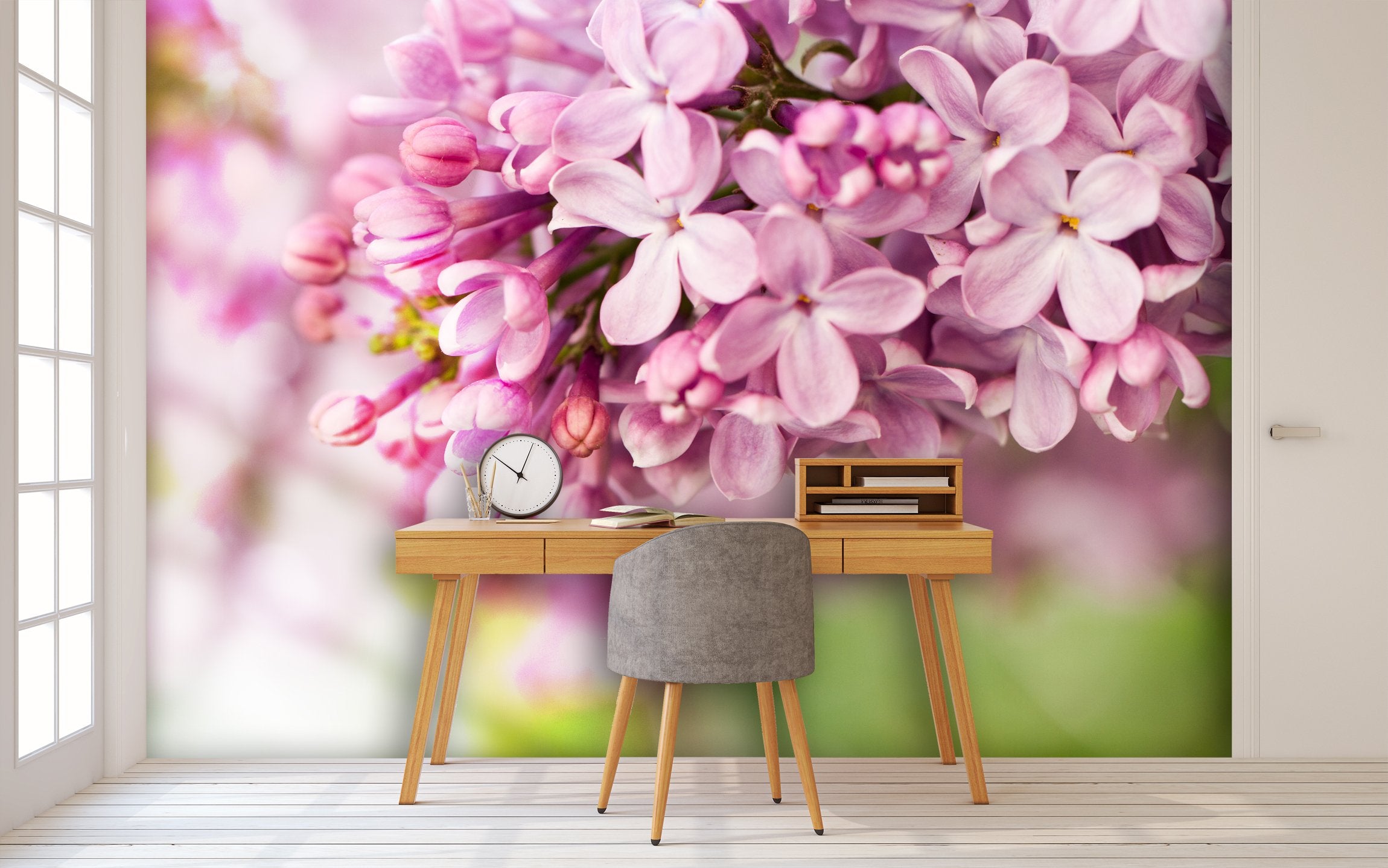 PVC Fototapete Lilac Flowers – ECO Wandbild Selbstklebende Tapete – 3D Vinyl Wandsticker XXL SW271 - life-decor.de