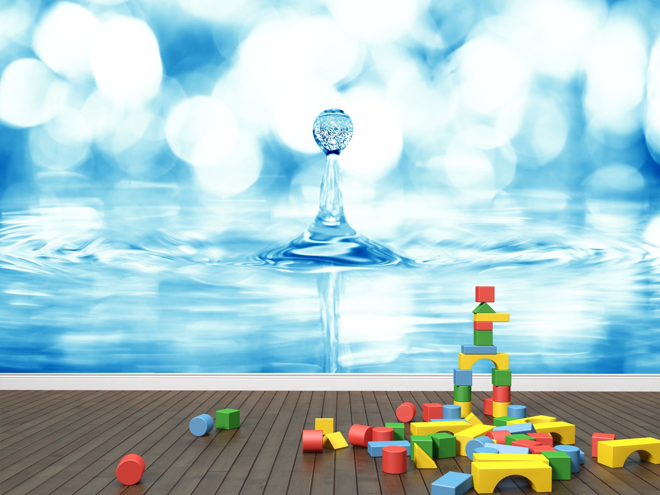 PVC Fototapete Water Drop - ECO Wandbild Selbstklebende Tapete - 3D Vinyl Wandsticker XXL SW218