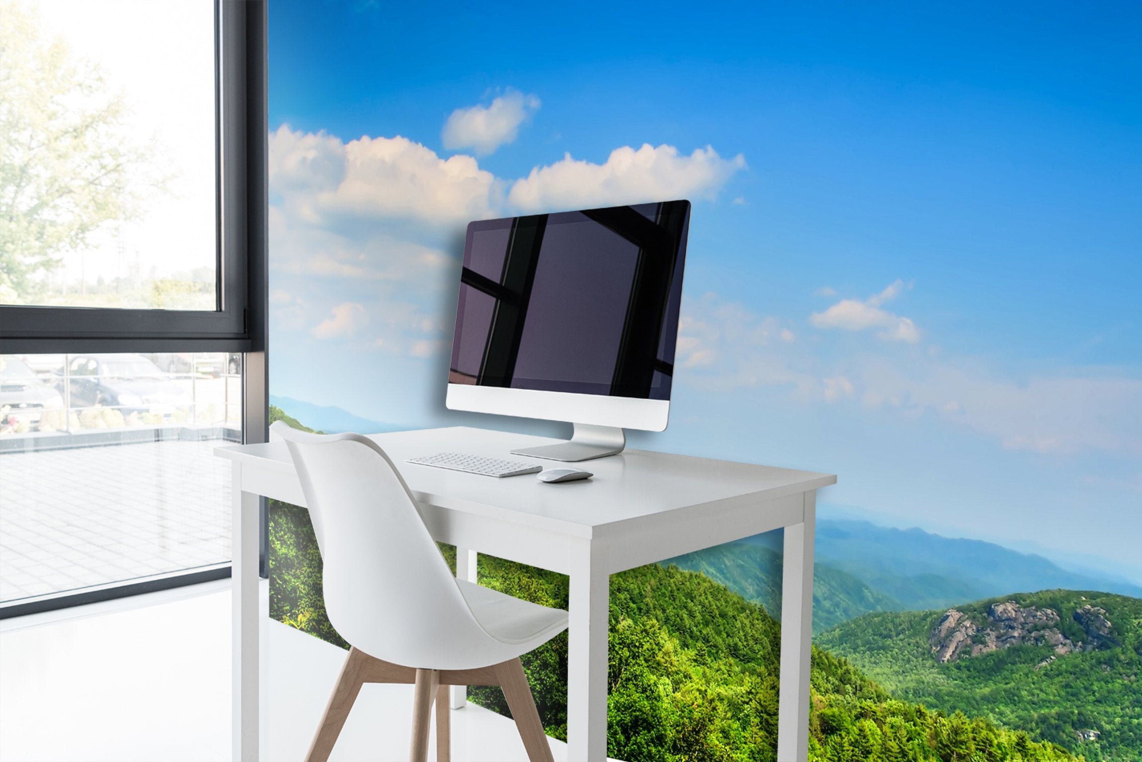 PVC Fototapete Smokey Mountains - ECO Wandbild Selbstklebende Tapete - 3D Vinyl Wandsticker XXL SW285