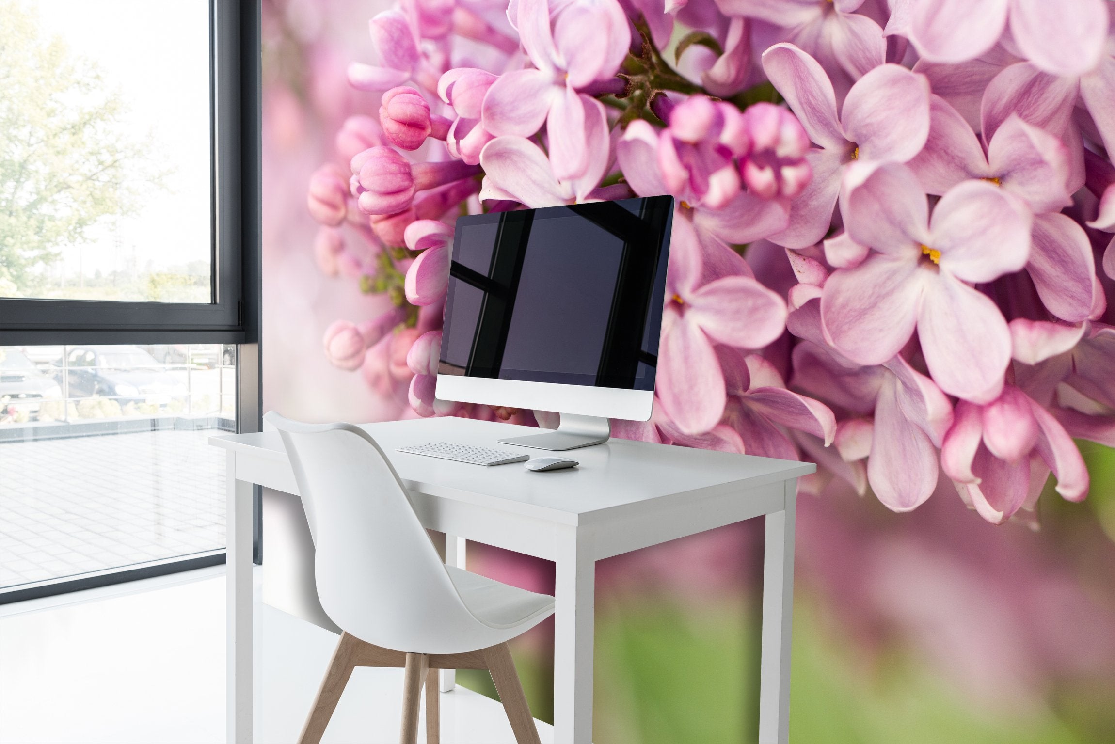 PVC Fototapete Lilac Flowers – ECO Wandbild Selbstklebende Tapete – 3D Vinyl Wandsticker XXL SW271 - life-decor.de