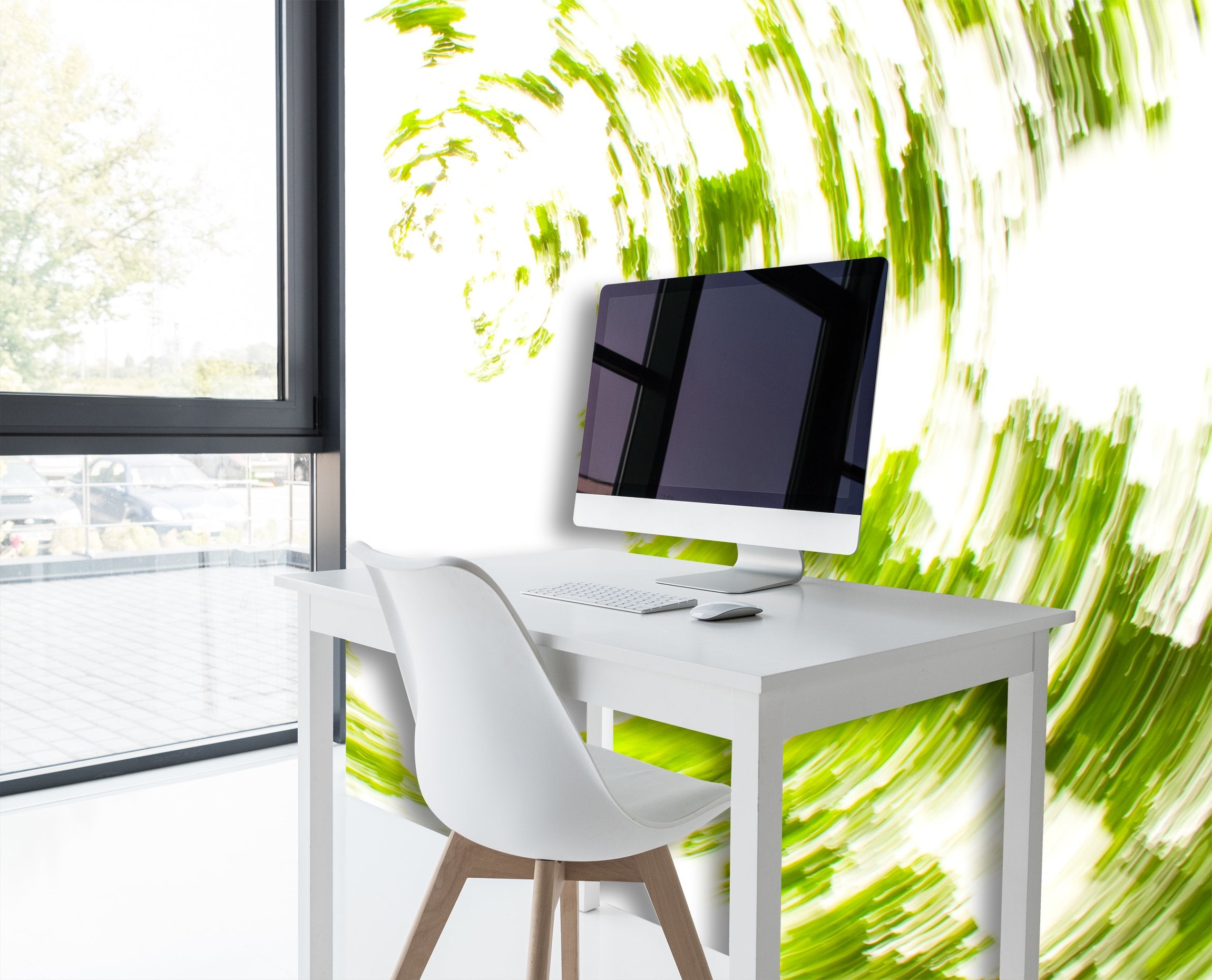 PVC Fototapete Green Abstract - ECO Wandbild Selbstklebende Tapete - 3D Vinyl Wandsticker XXL SW250