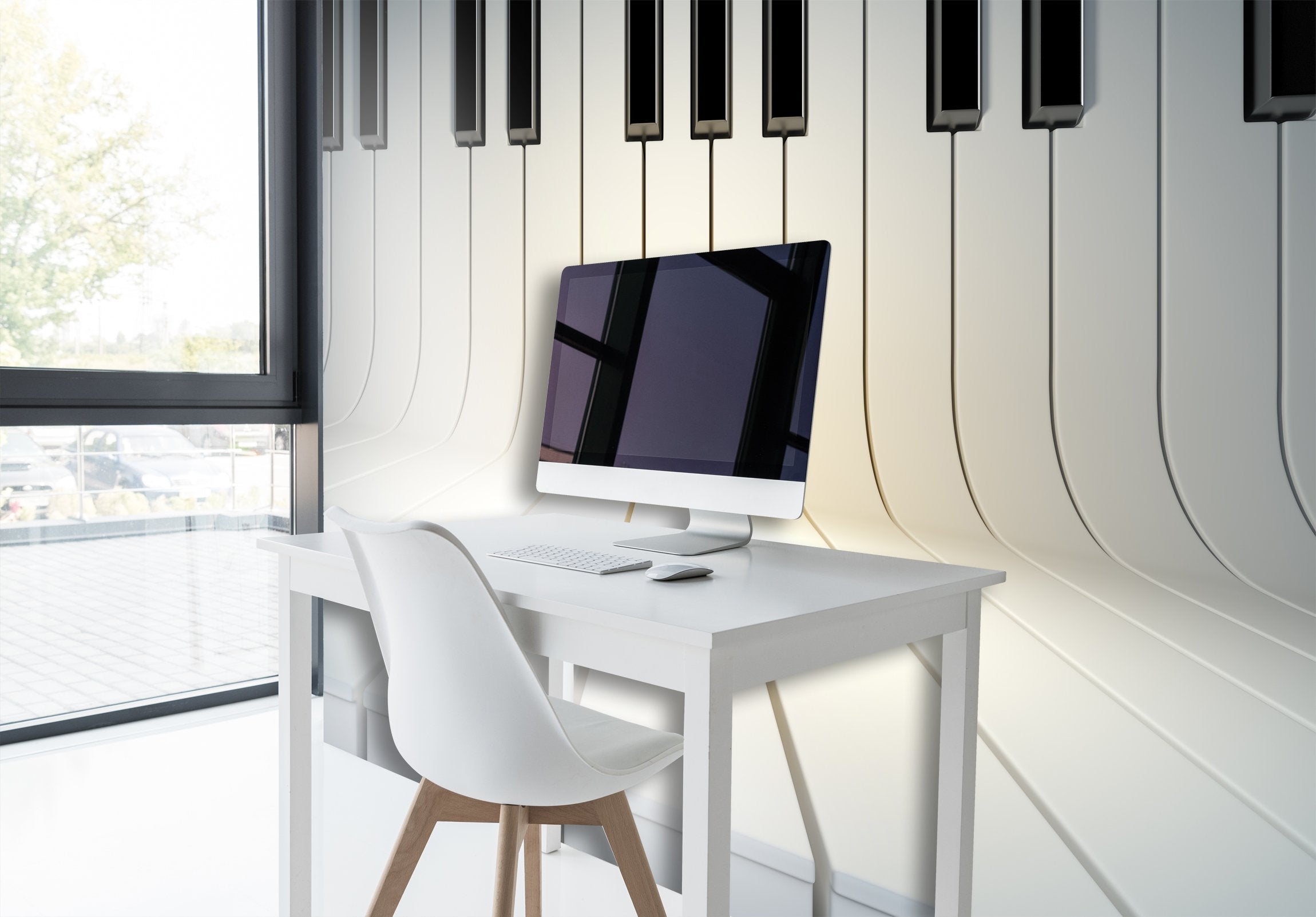 PVC Fototapete Piano Keys – ECO Wandbild Selbstklebende Tapete – 3D Vinyl Wandsticker XXL SW171 - life-decor.de