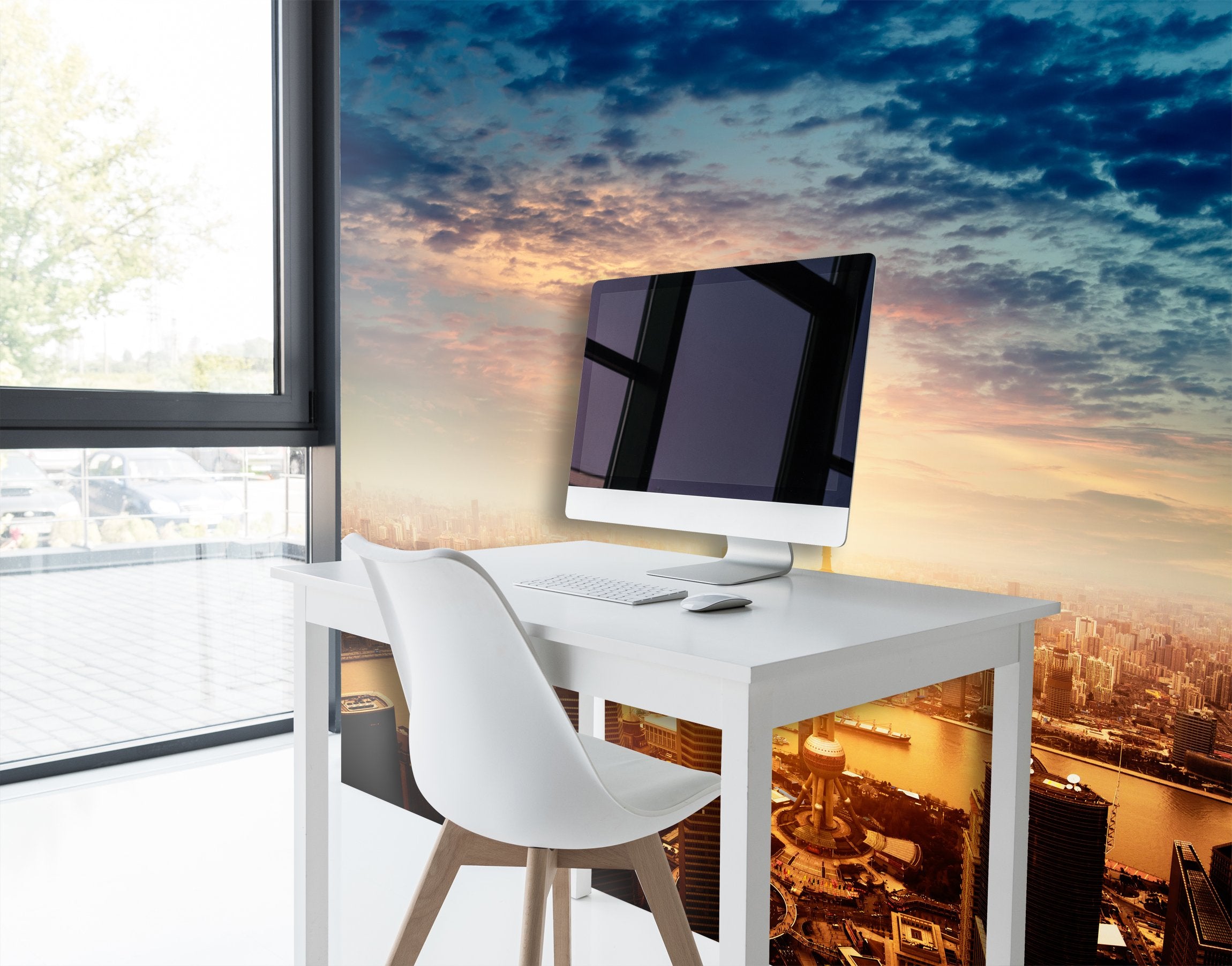 PVC Fototapete Shanghai Lujiazui - ECO Wandbild Selbstklebende Tapete - 3D Vinyl Wandsticker XXL SW159