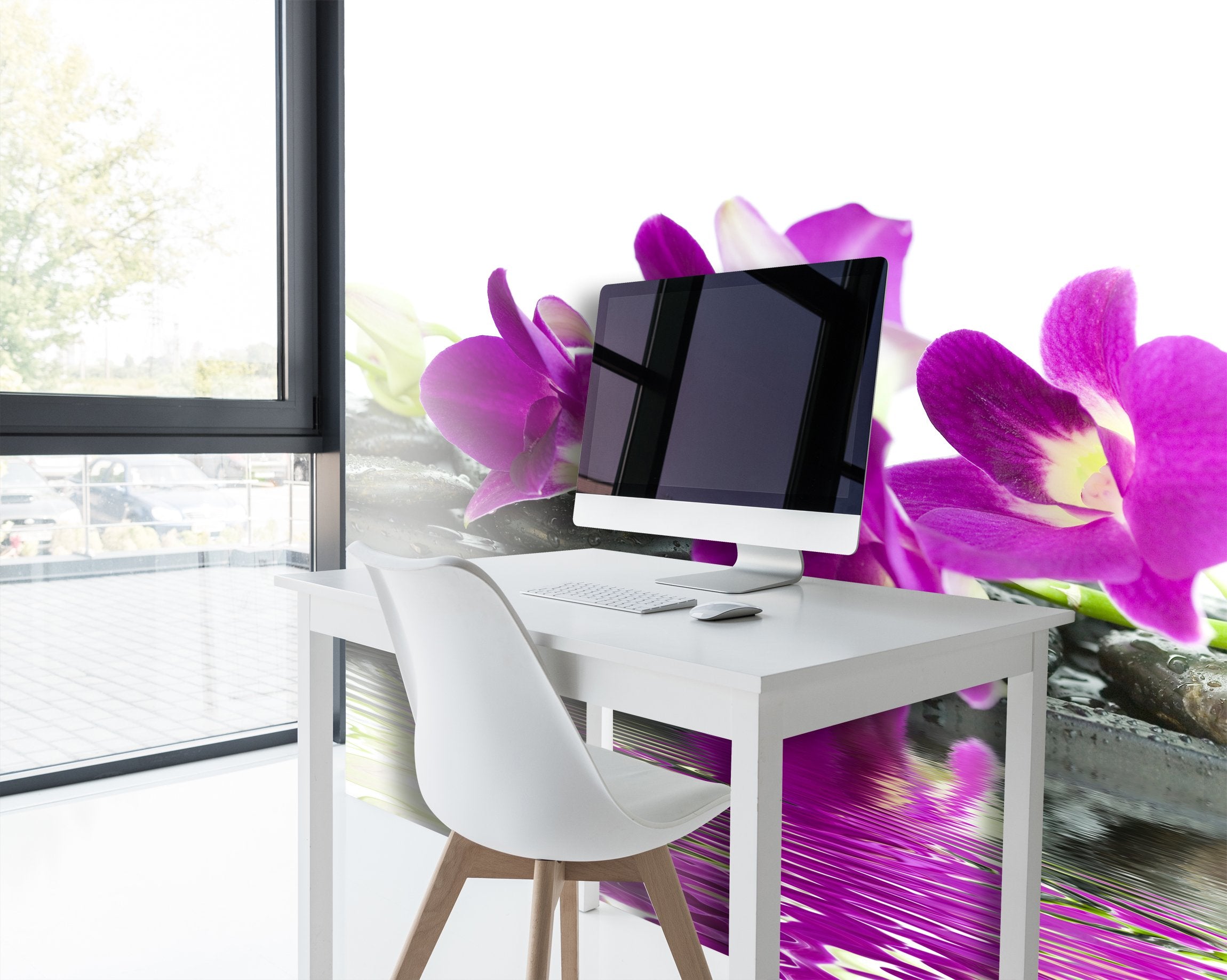 PVC Fototapete Purple Orchid - ECO Wandbild Selbstklebende Tapete - 3D Vinyl Wandsticker XXL SW059