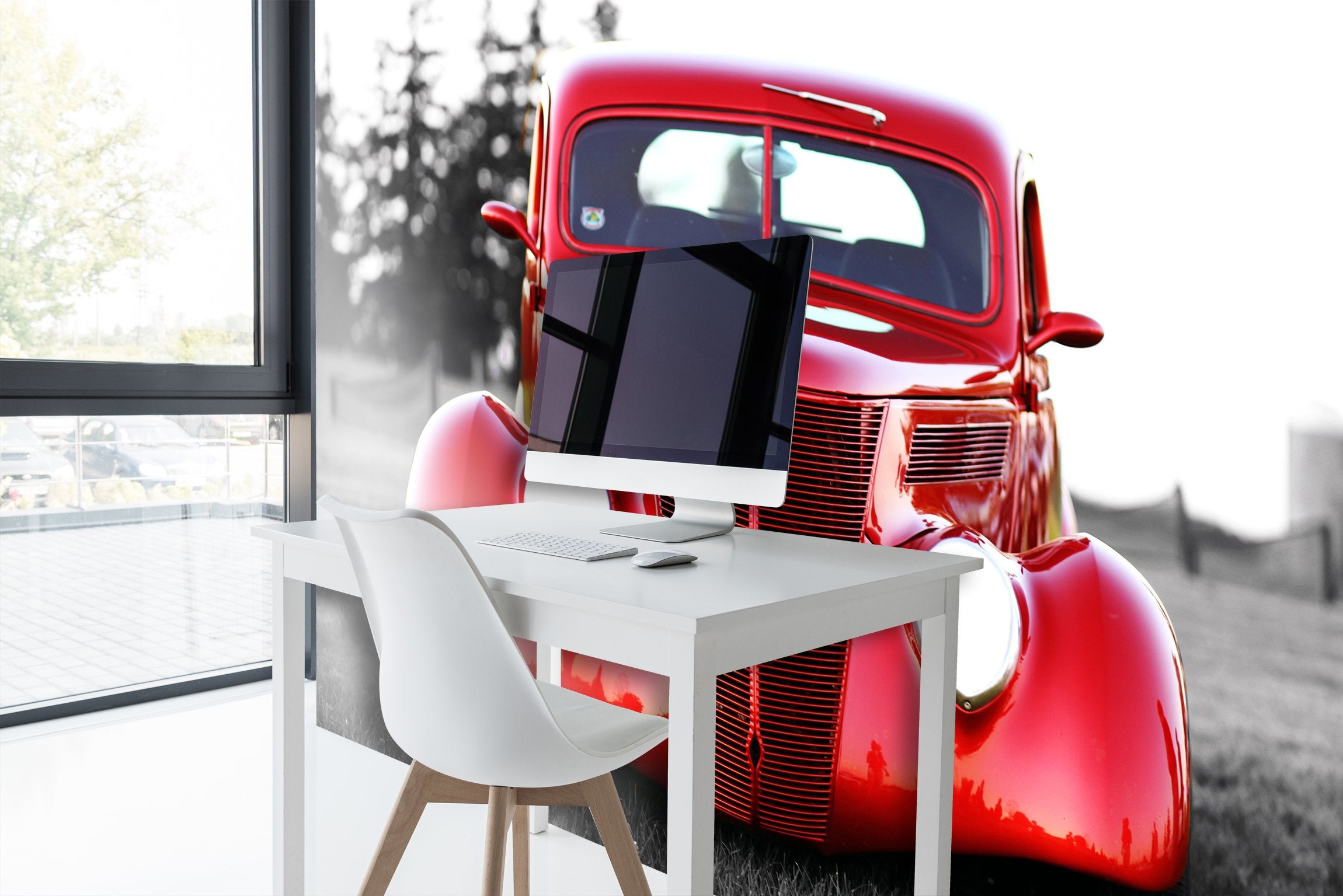 PVC Fototapete Vintage Car - ECO Wandbild Selbstklebende Tapete - 3D Vinyl Wandsticker XXL SW106