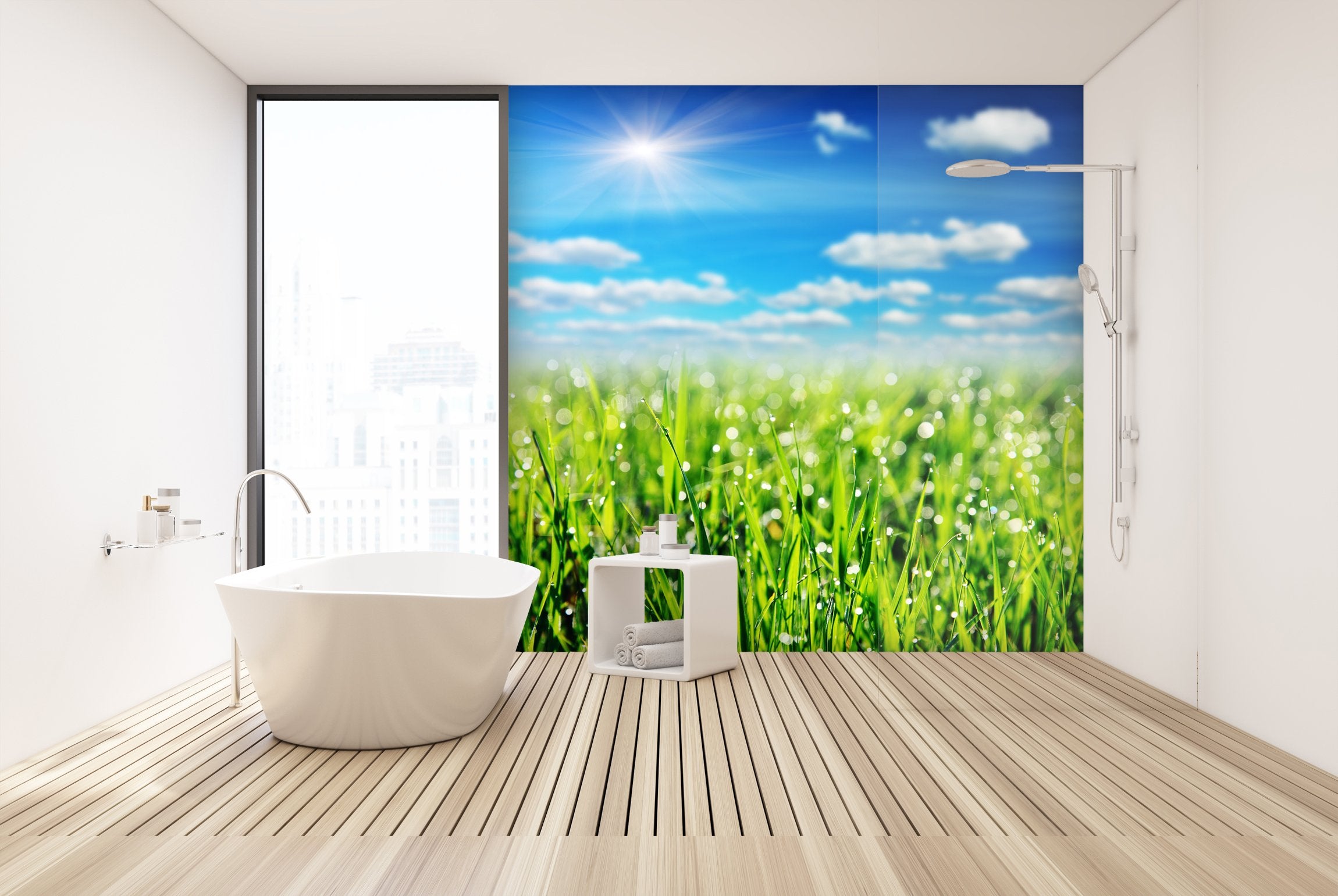 PVC Fototapete Grass - ECO Wandbild Selbstklebende Tapete - 3D Vinyl Wandsticker XXL SW216