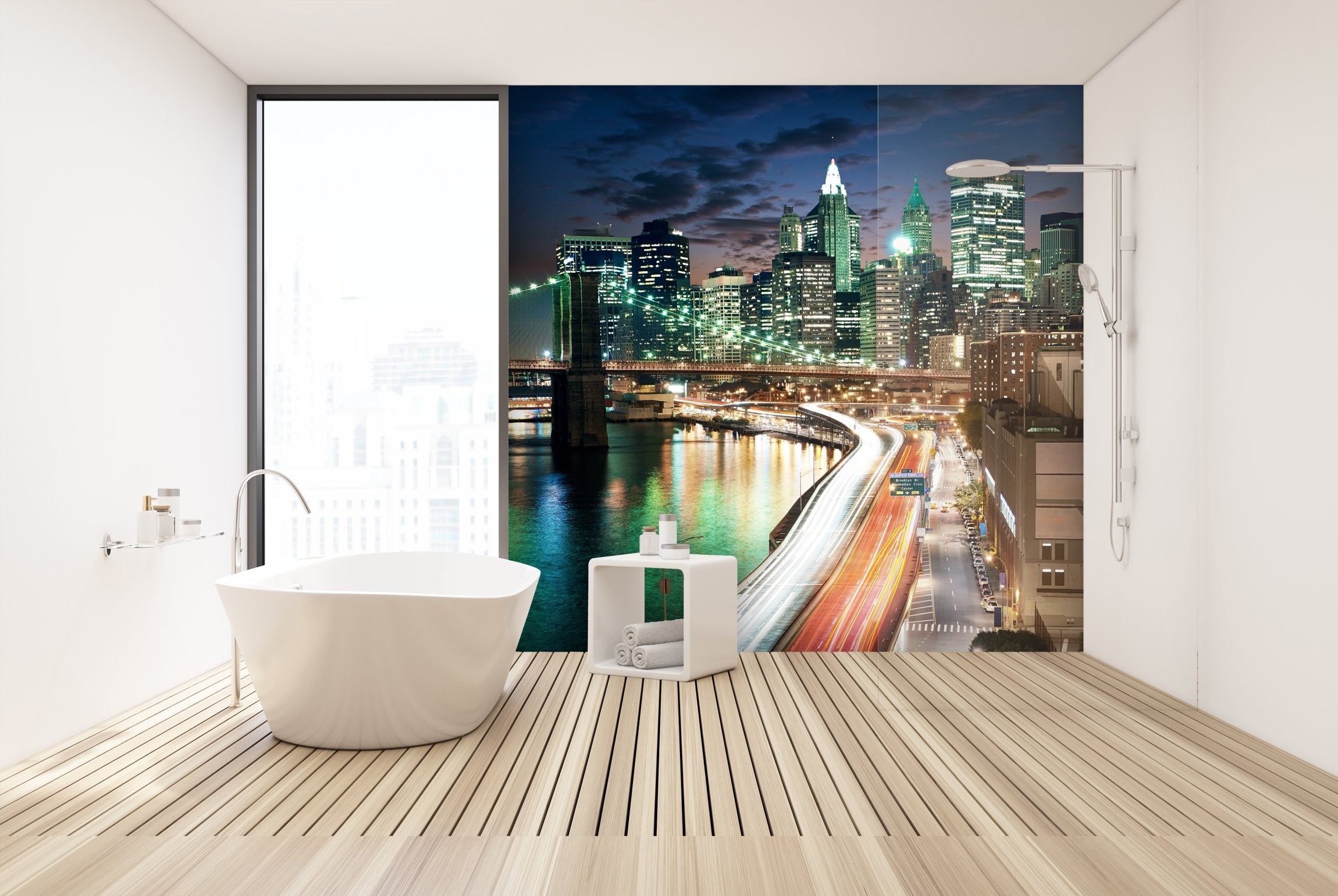 PVC Fototapete Big Apple After Sunset - ECO Wandbild Selbstklebende Tapete - 3D Vinyl Wandsticker XXL SW235