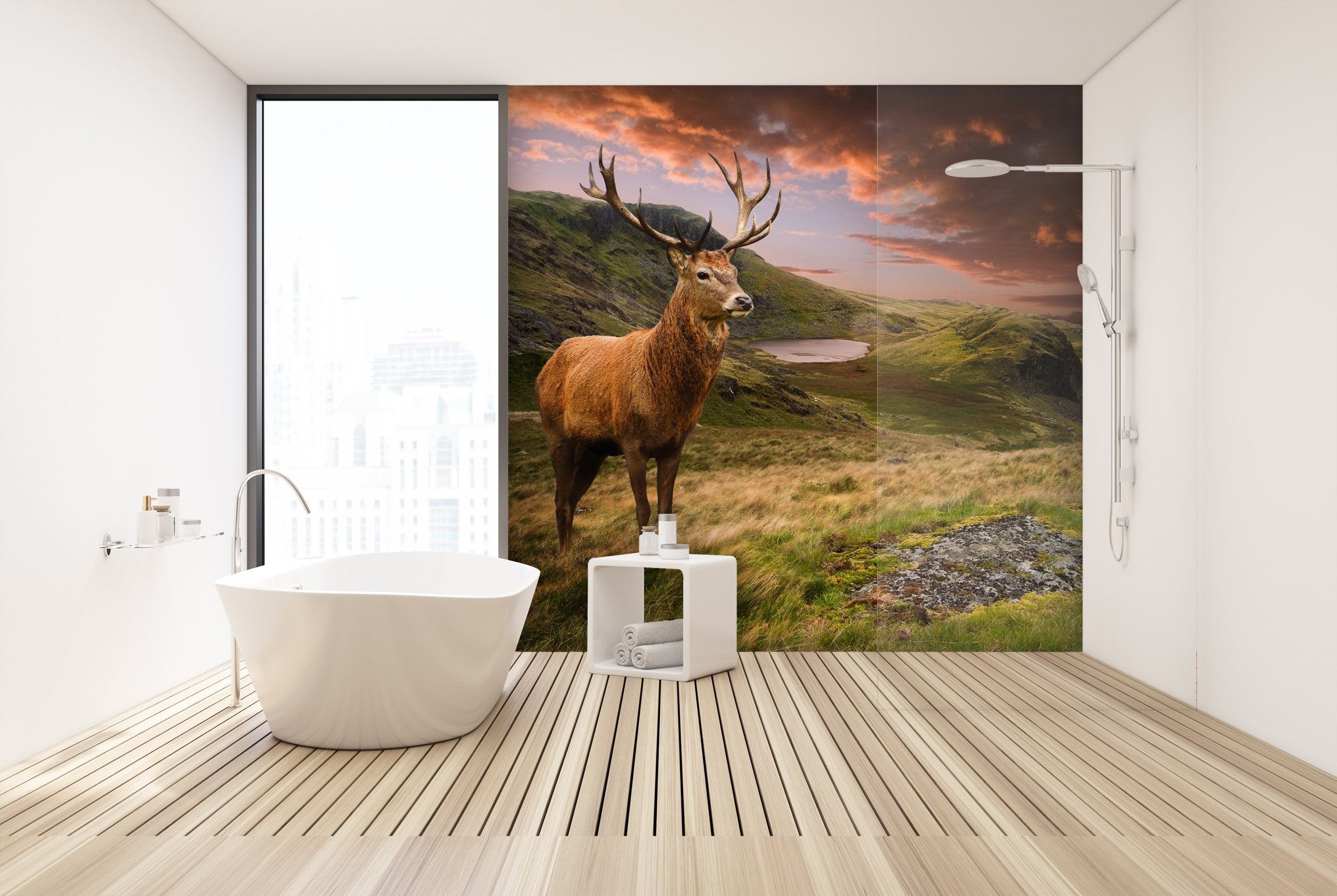 PVC Fototapete Red Deer II - ECO Wandbild Selbstklebende Tapete - 3D Vinyl Wandsticker XXL SW292