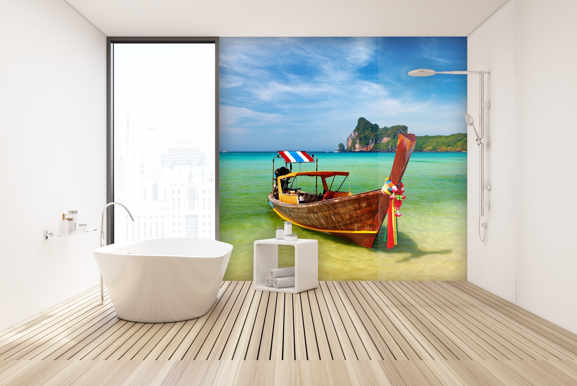 PVC Fototapete Tropical Beach Thailand - ECO Wandbild Selbstklebende Tapete - 3D Vinyl Wandsticker XXL SW314