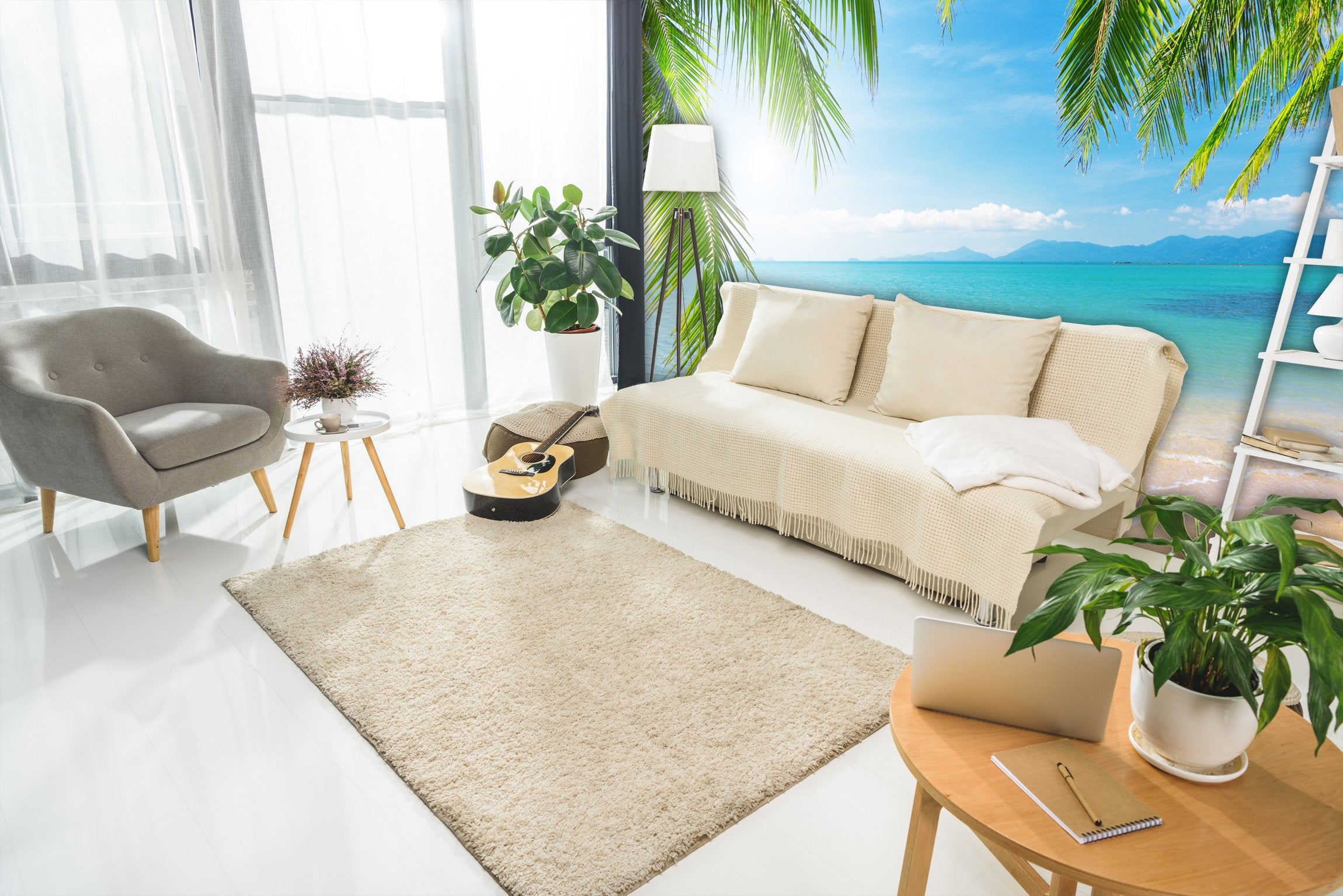 PVC Fototapete Palm – ECO Wandbild Selbstklebende Tapete – 3D Vinyl Wandsticker XXL SW067 - life-decor.de