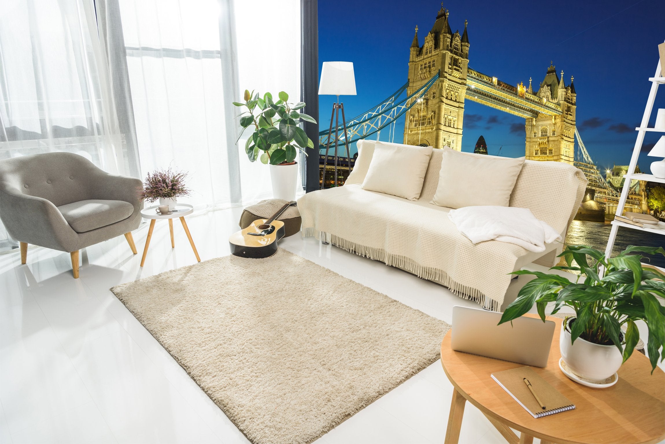 PVC Fototapete Tower Bridge - ECO Wandbild Selbstklebende Tapete - 3D Vinyl Wandsticker XXL SW037