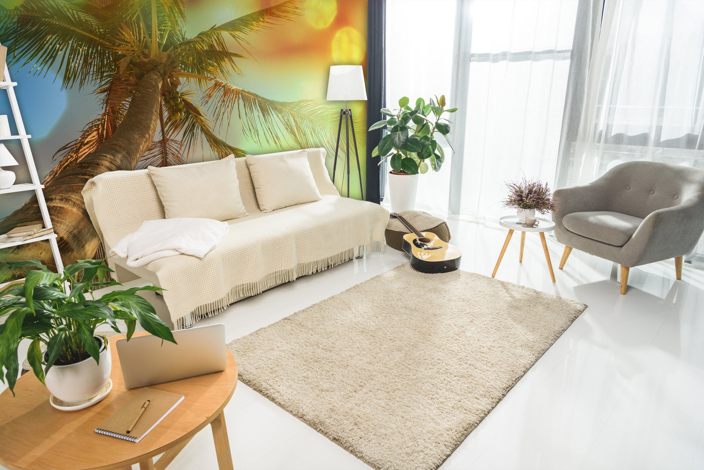 PVC Fototapete Tropical Beach - ECO Wandbild Selbstklebende Tapete - 3D Vinyl Wandsticker XXL SW286