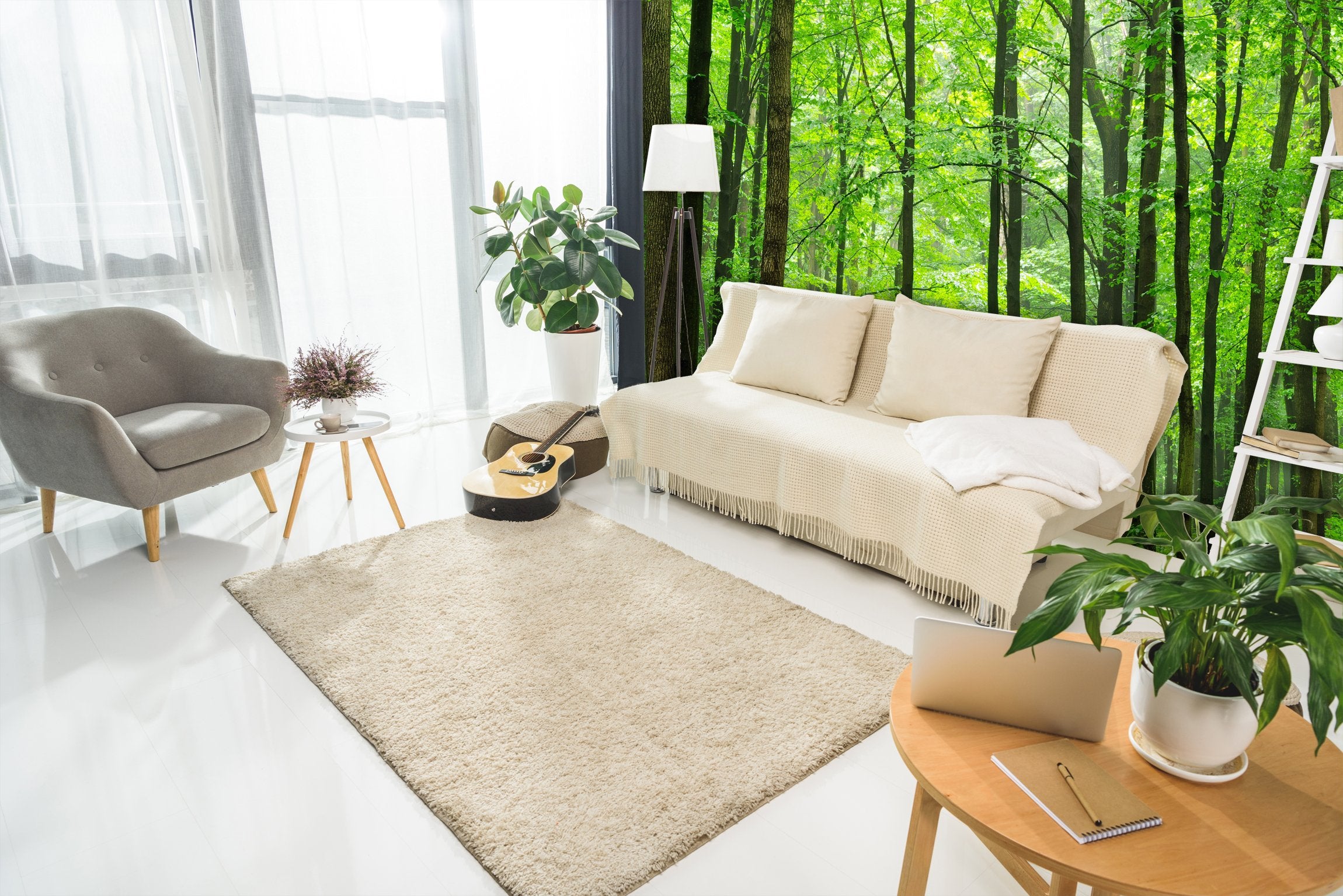 PVC Fototapete Forest - ECO Wandbild Selbstklebende Tapete - 3D Vinyl Wandsticker XXL SW228