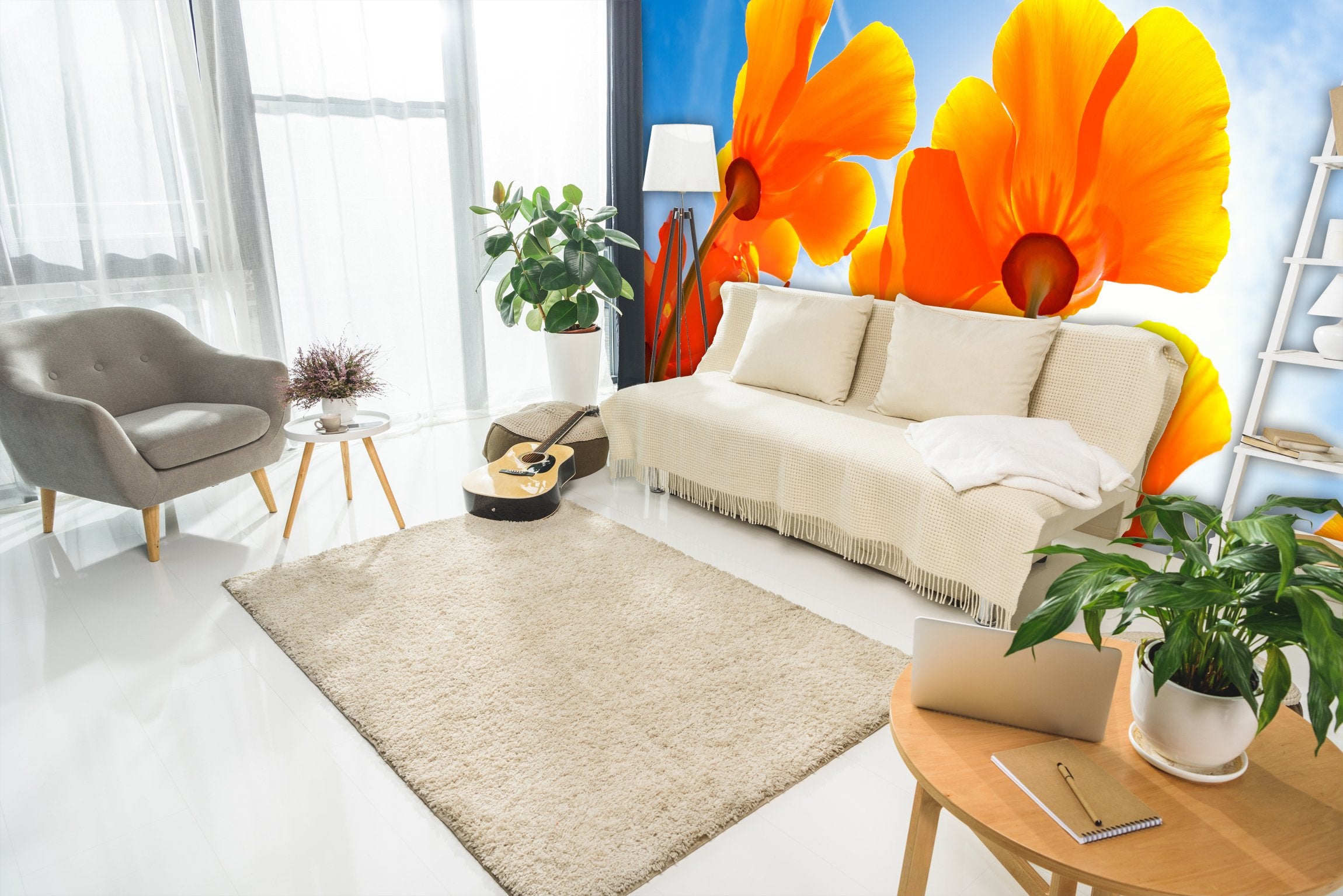 PVC Fototapete Spring Flowers - ECO Wandbild Selbstklebende Tapete - 3D Vinyl Wandsticker XXL SW095