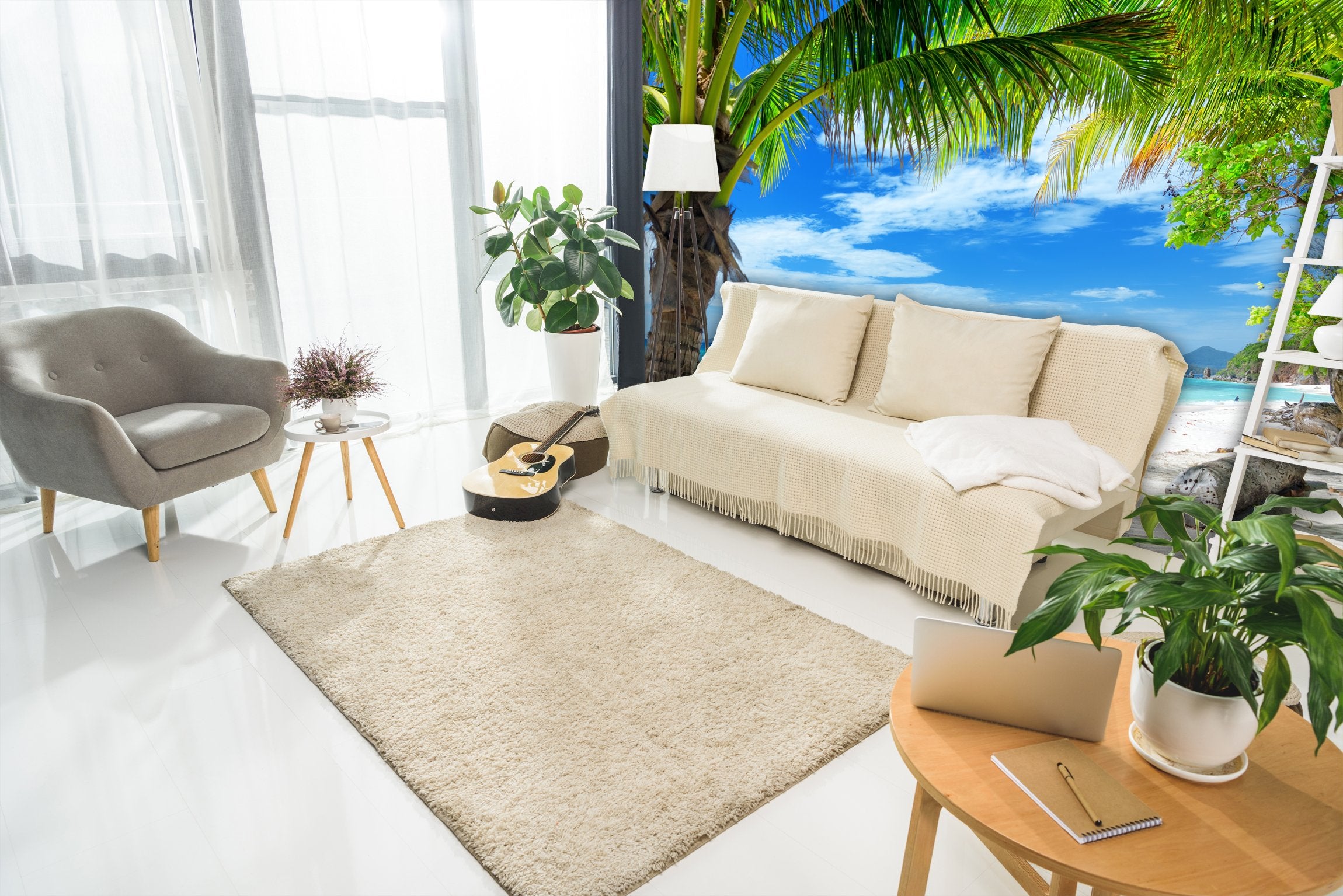 PVC Fototapete Beach - ECO Wandbild Selbstklebende Tapete - 3D Vinyl Wandsticker XXL SW065