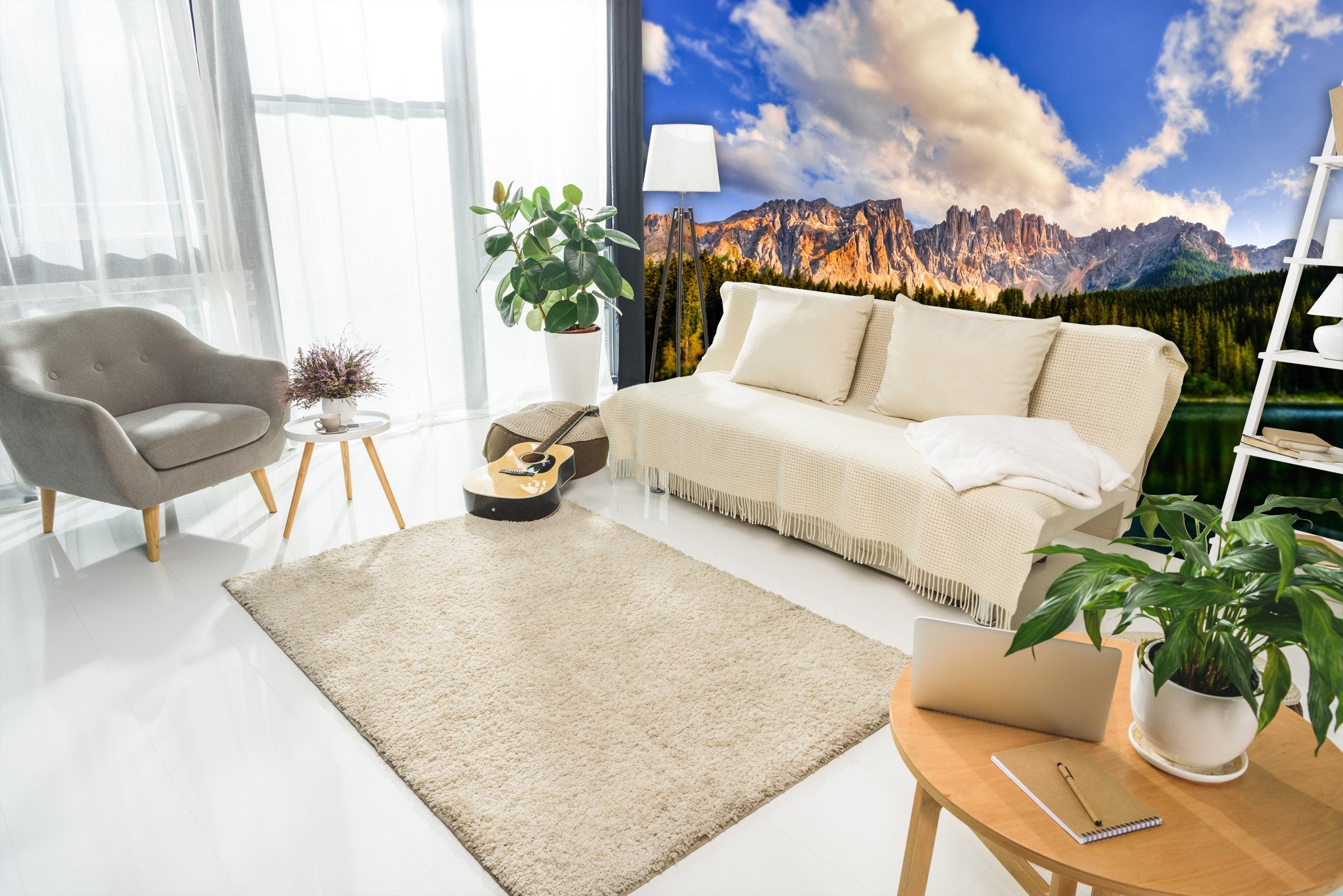 PVC Fototapete Mountains – ECO Wandbild Selbstklebende Tapete – 3D Vinyl Wandsticker XXL SW282 - life-decor.de
