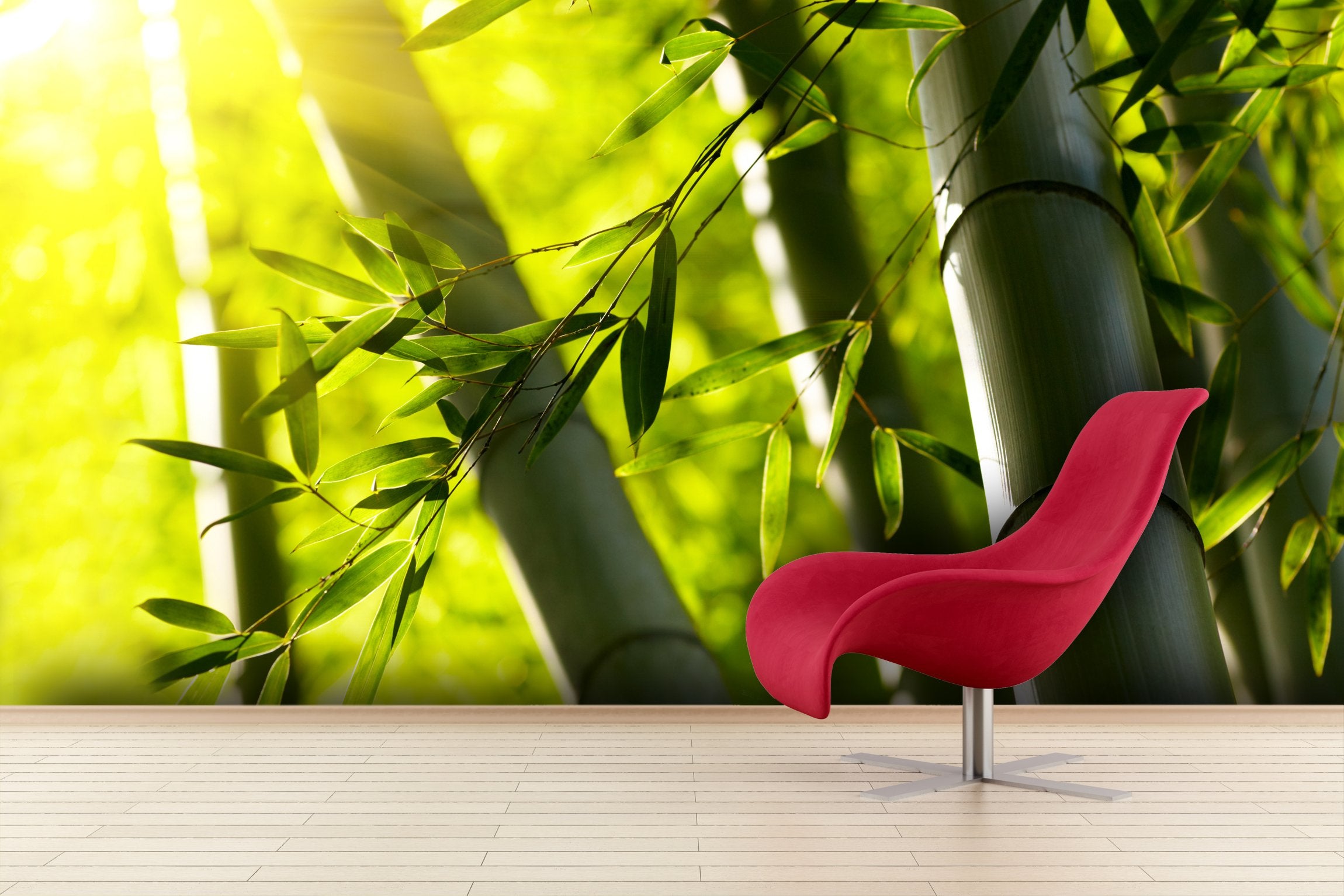 PVC Fototapete Bamboo Forest - ECO Wandbild Selbstklebende Tapete - 3D Vinyl Wandsticker XXL SW085