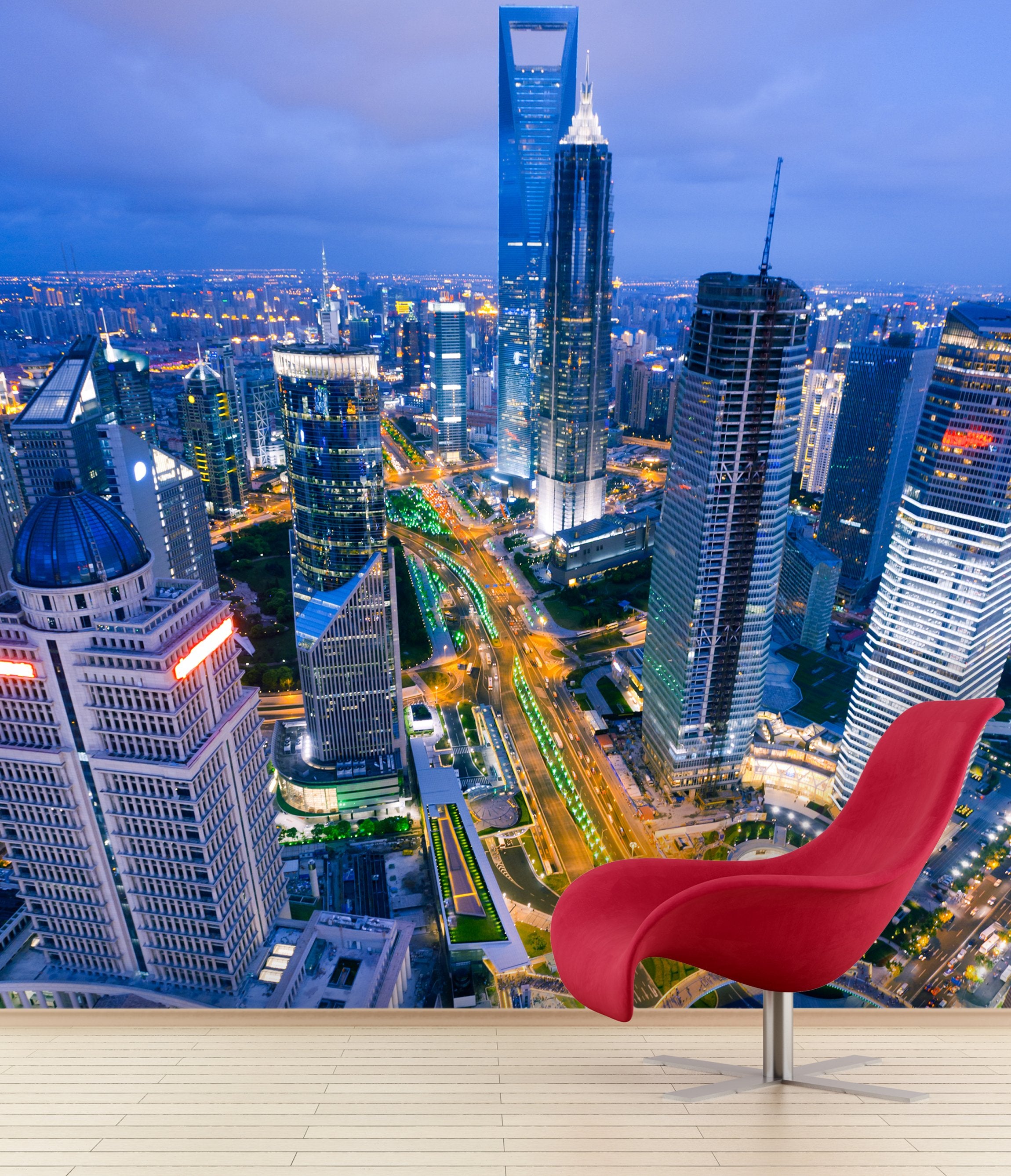 PVC Fototapete Shanghai - ECO Wandbild Selbstklebende Tapete - 3D Vinyl Wandsticker XXL SW133