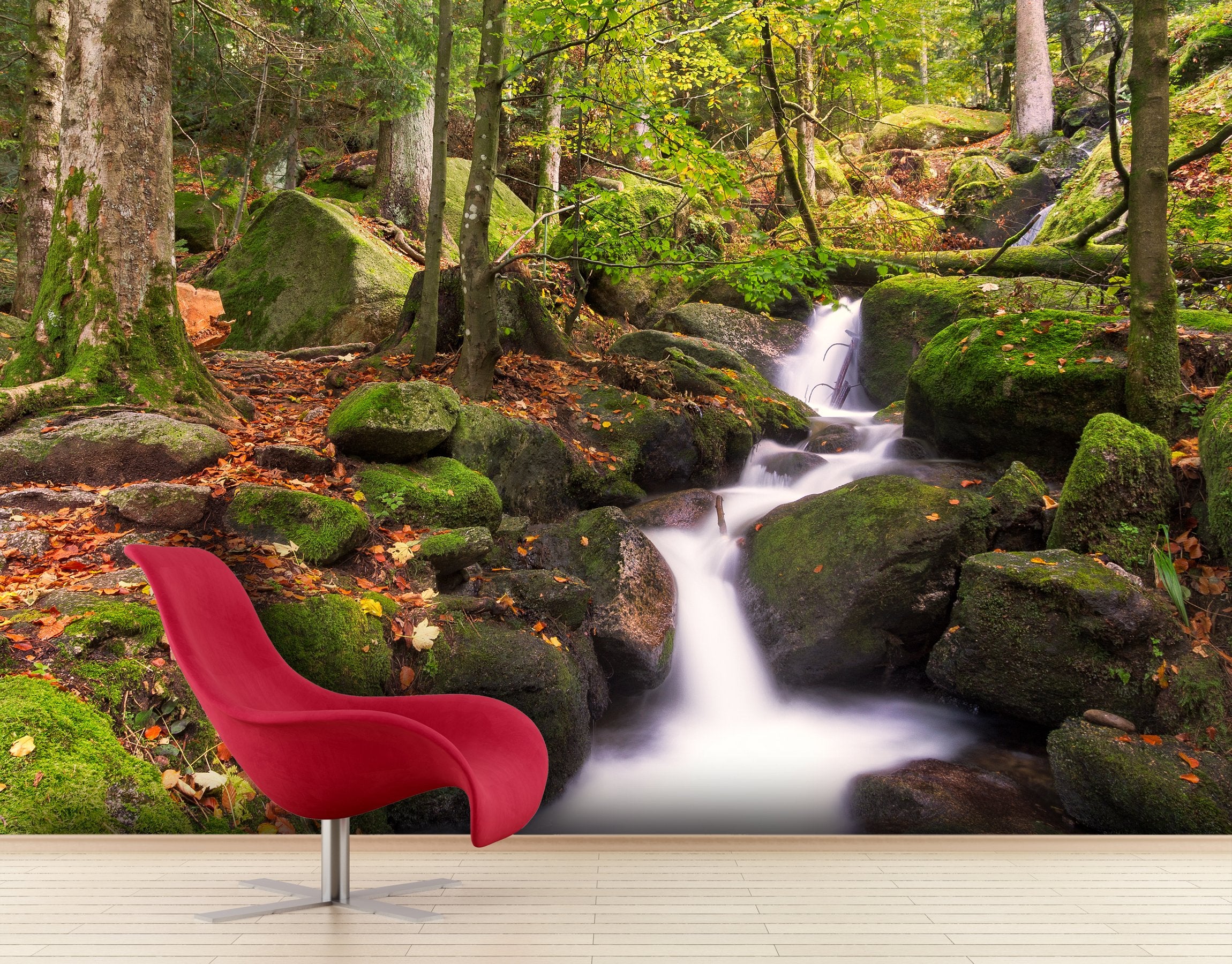 PVC Fototapete Black Forest - ECO Wandbild Selbstklebende Tapete - 3D Vinyl Wandsticker XXL SW135