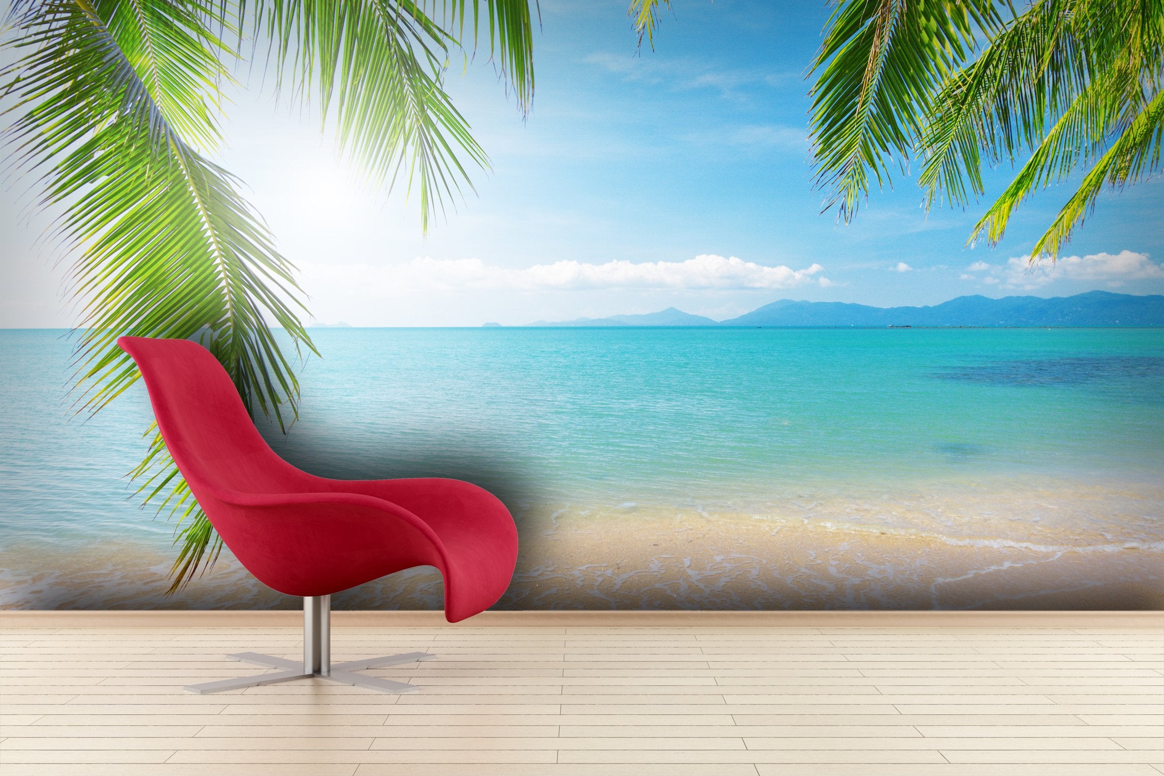 PVC Fototapete Palm – ECO Wandbild Selbstklebende Tapete – 3D Vinyl Wandsticker XXL SW067 - life-decor.de