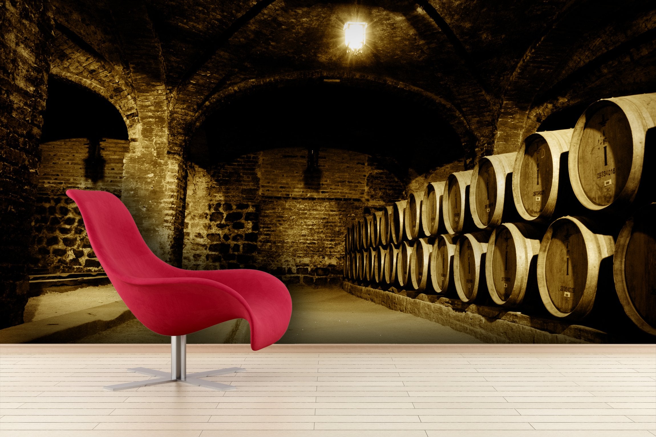 PVC Fototapete Wine Cellar - ECO Wandbild Selbstklebende Tapete - 3D Vinyl Wandsticker XXL SW024