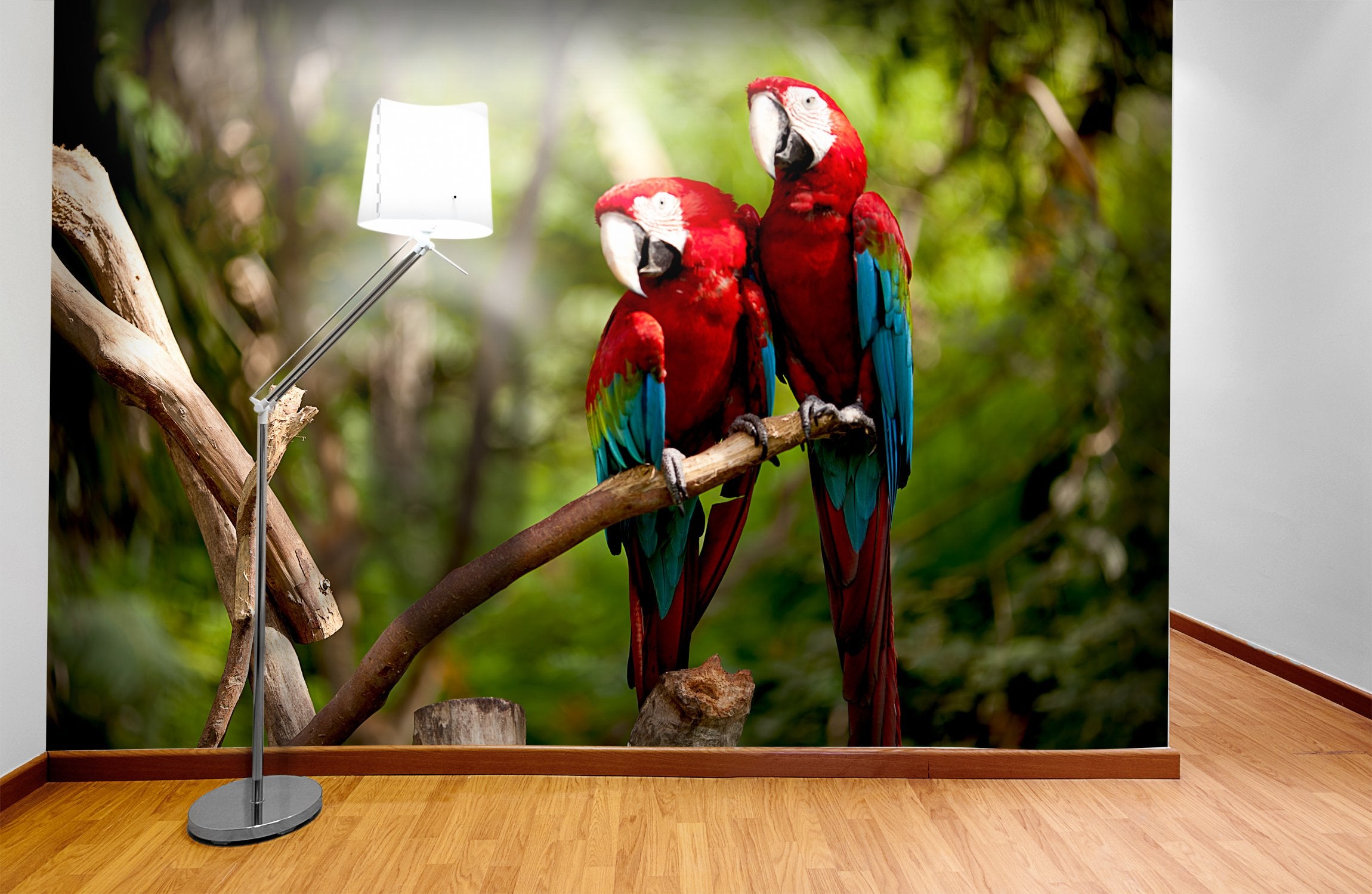 PVC Fototapete Colorful Macaw - ECO Wandbild Selbstklebende Tapete - 3D Vinyl Wandsticker XXL SW023