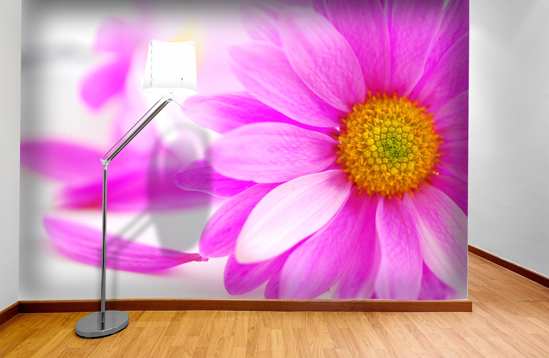 PVC Fototapete Pink Flowers – ECO Wandbild Selbstklebende Tapete – 3D Vinyl Wandsticker XXL SW060 - life-decor.de