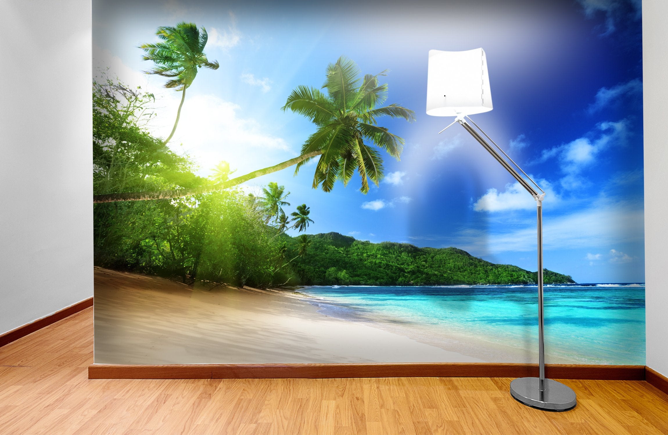 PVC Fototapete Beach In Sunset - ECO Wandbild Selbstklebende Tapete - 3D Vinyl Wandsticker XXL SW094