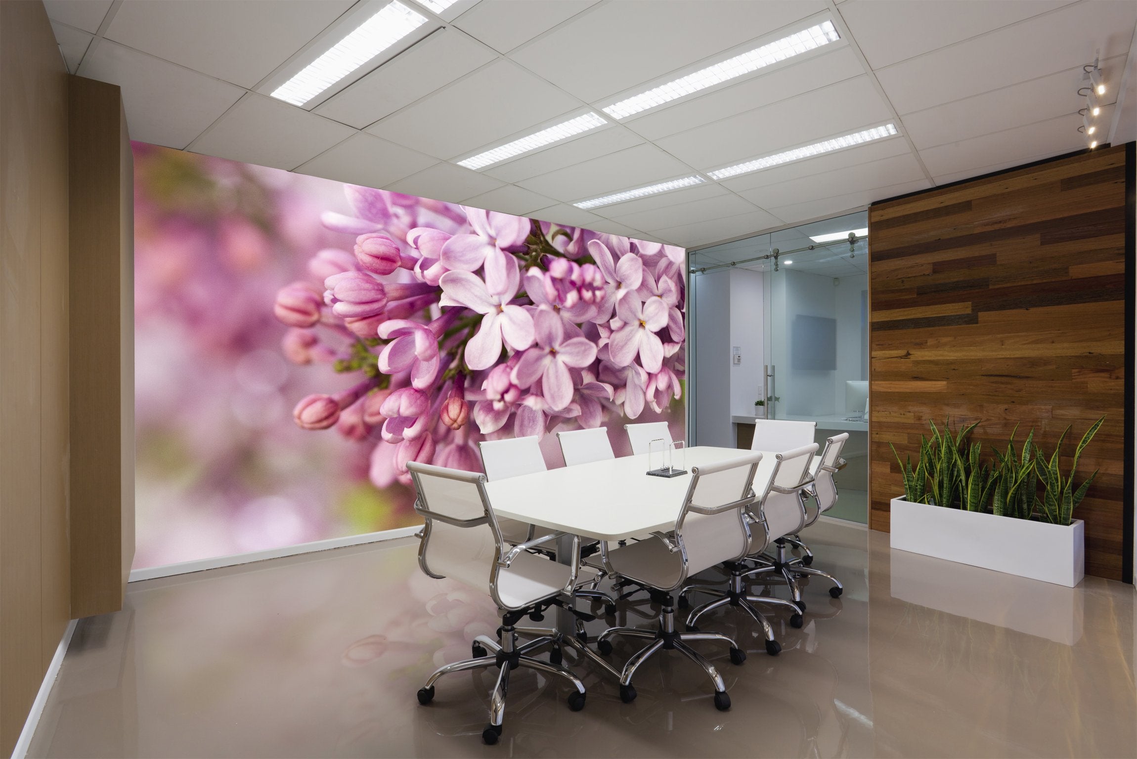 PVC Fototapete Lilac Flowers – ECO Wandbild Selbstklebende Tapete – 3D Vinyl Wandsticker XXL SW271 - life-decor.de