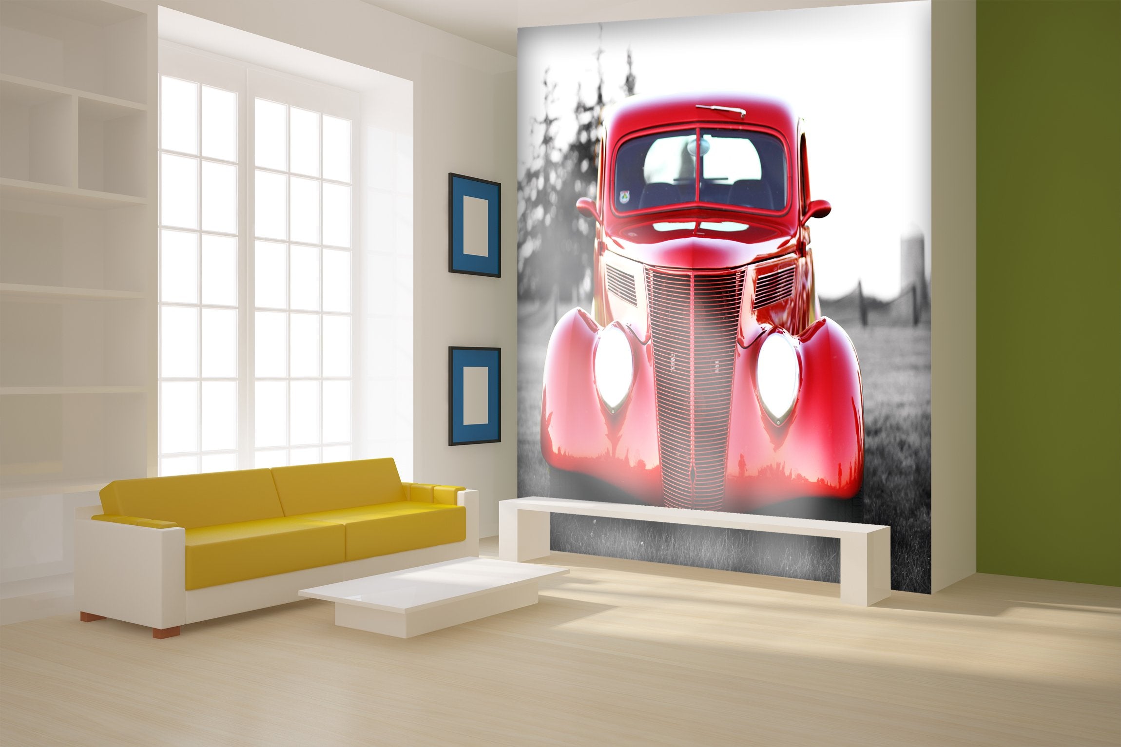 PVC Fototapete Vintage Car - ECO Wandbild Selbstklebende Tapete - 3D Vinyl Wandsticker XXL SW106