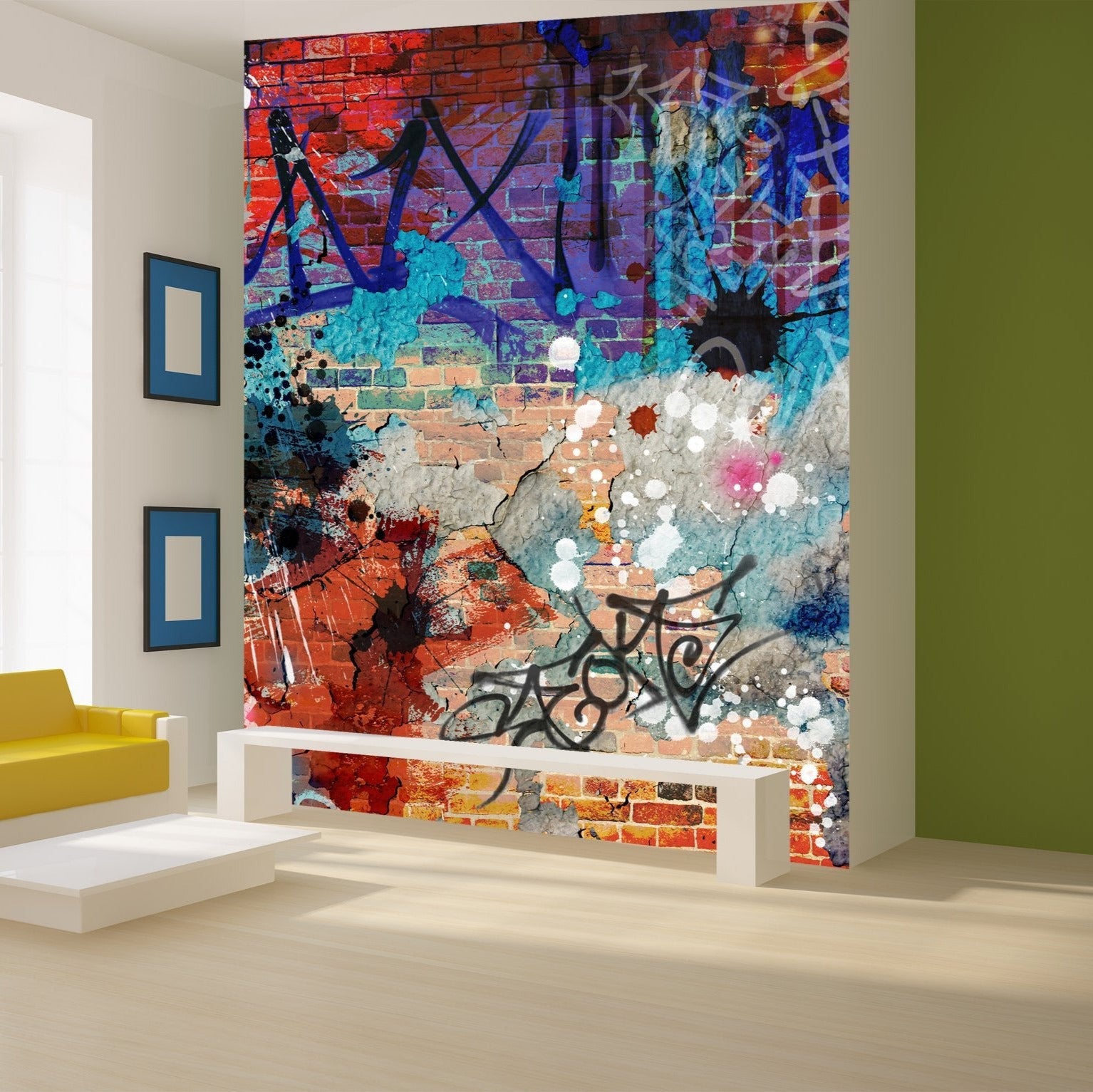 PVC Fototapete Graffiti Background - ECO Wandbild Selbstklebende Tapete - 3D Vinyl Wandsticker XXL SW205