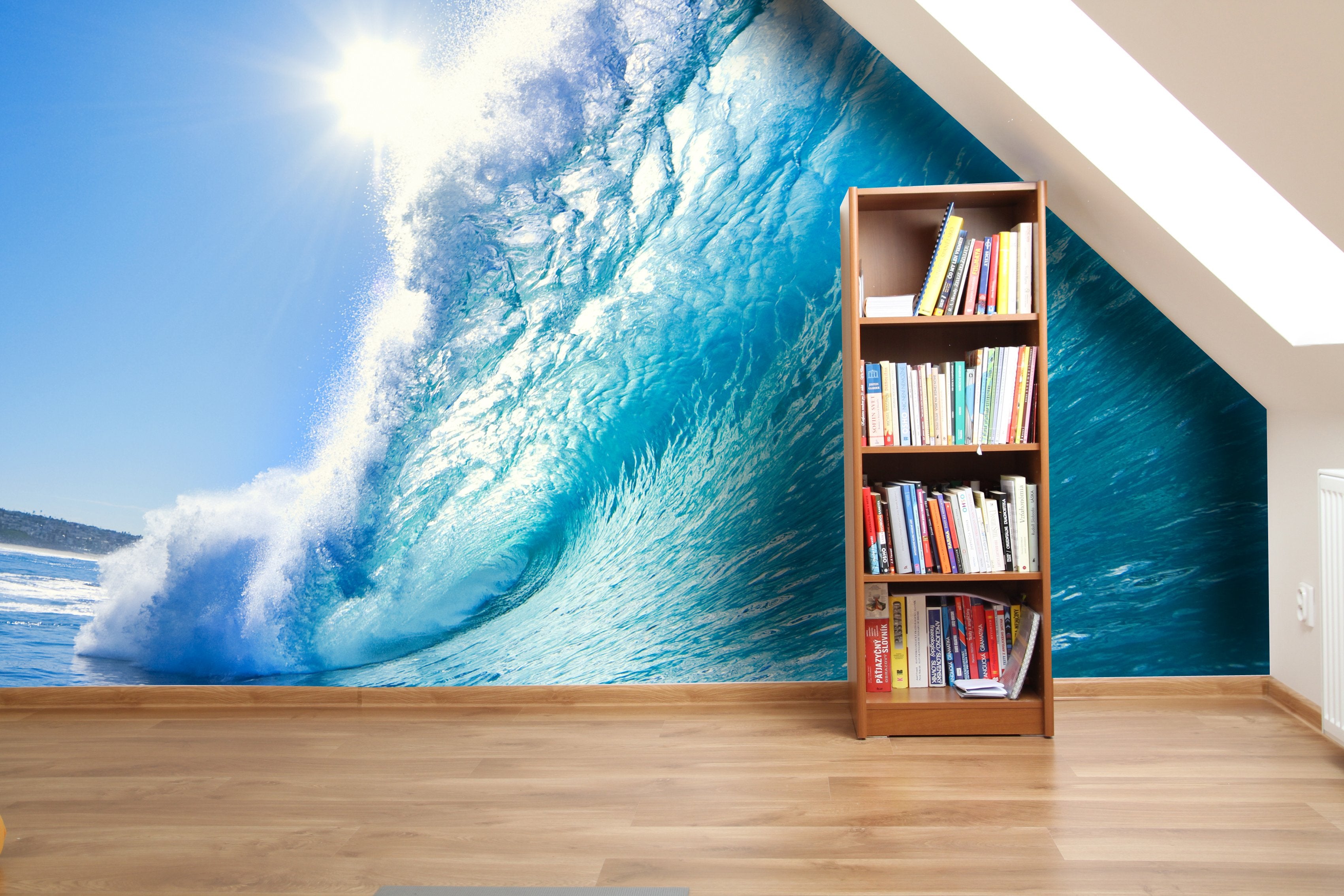 PVC Fototapete Blue Ocean Wave - ECO Wandbild Selbstklebende Tapete - 3D Vinyl Wandsticker XXL SW015