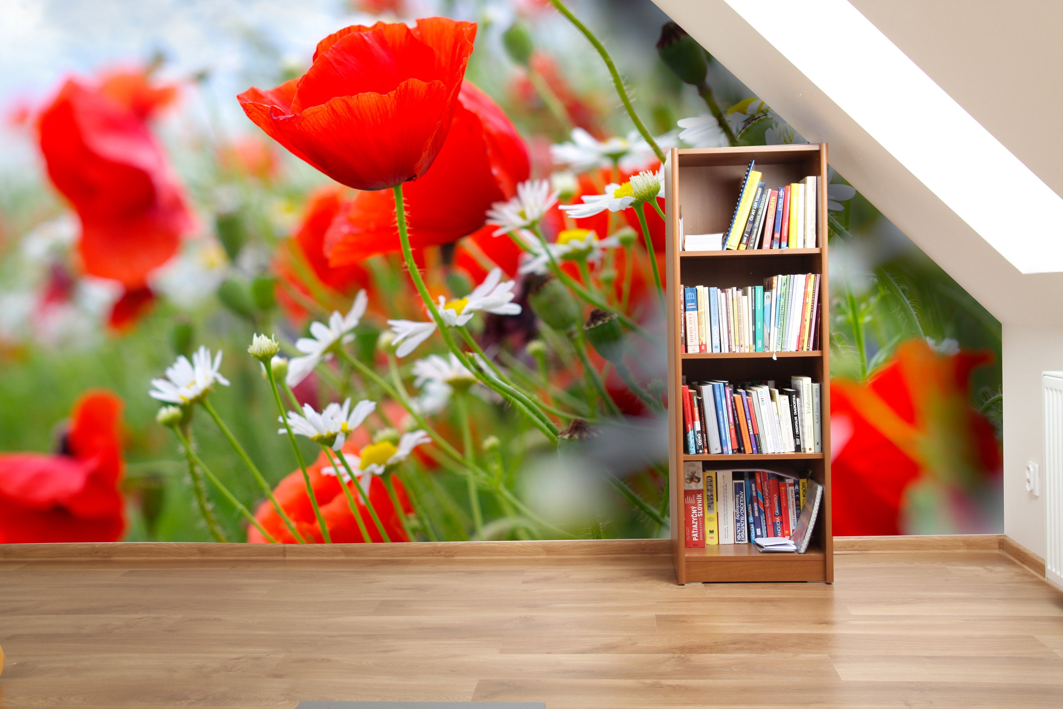 PVC Fototapete Poppy red – ECO Wandbild Selbstklebende Tapete – 3D Vinyl Wandsticker XXL SW007 - life-decor.de