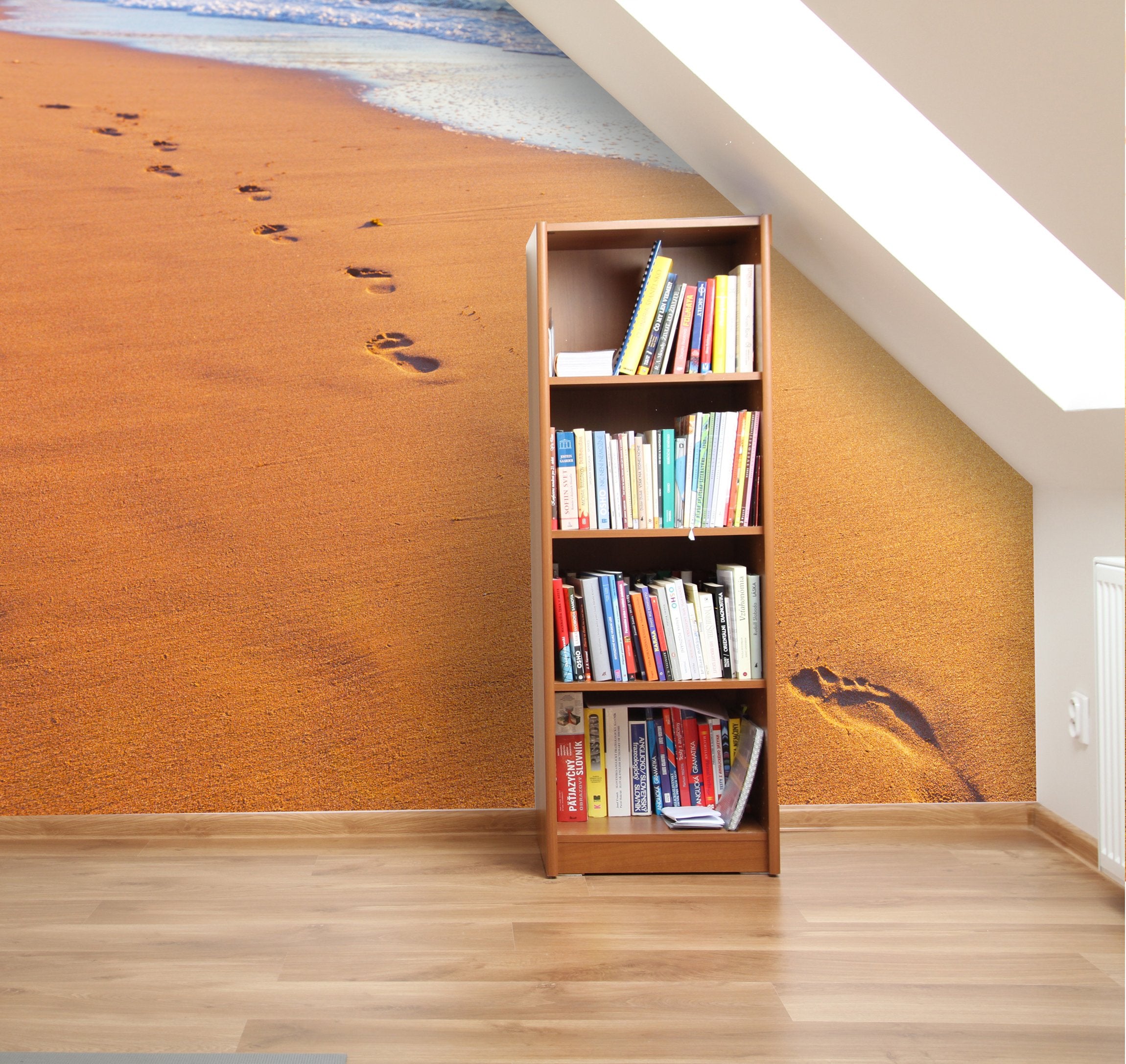 PVC Fototapete Wave And Footsteps - ECO Wandbild Selbstklebende Tapete - 3D Vinyl Wandsticker XXL SW203