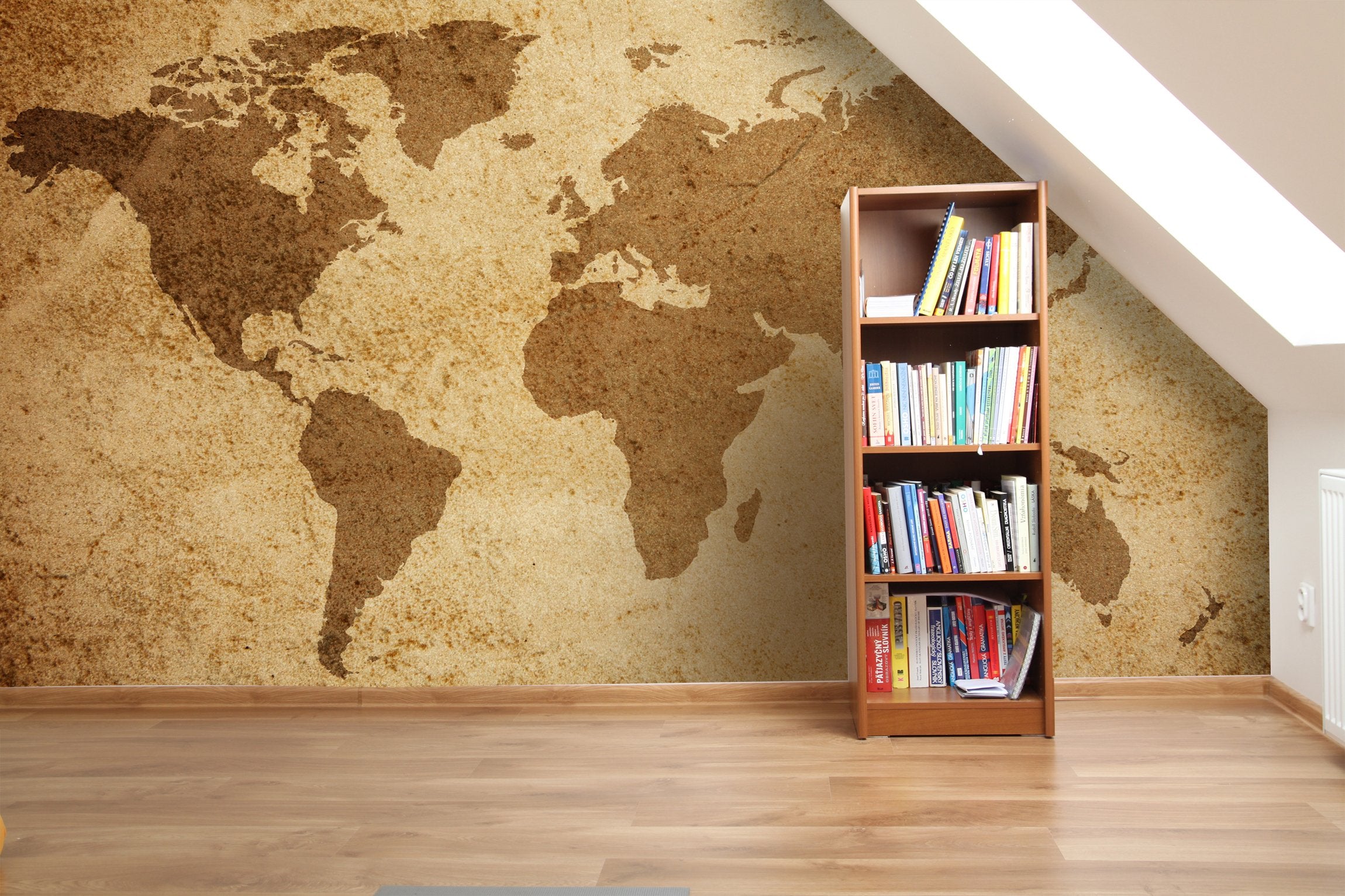 PVC Fototapete World Map Texture - ECO Wandbild Selbstklebende Tapete - 3D Vinyl Wandsticker XXL SW149