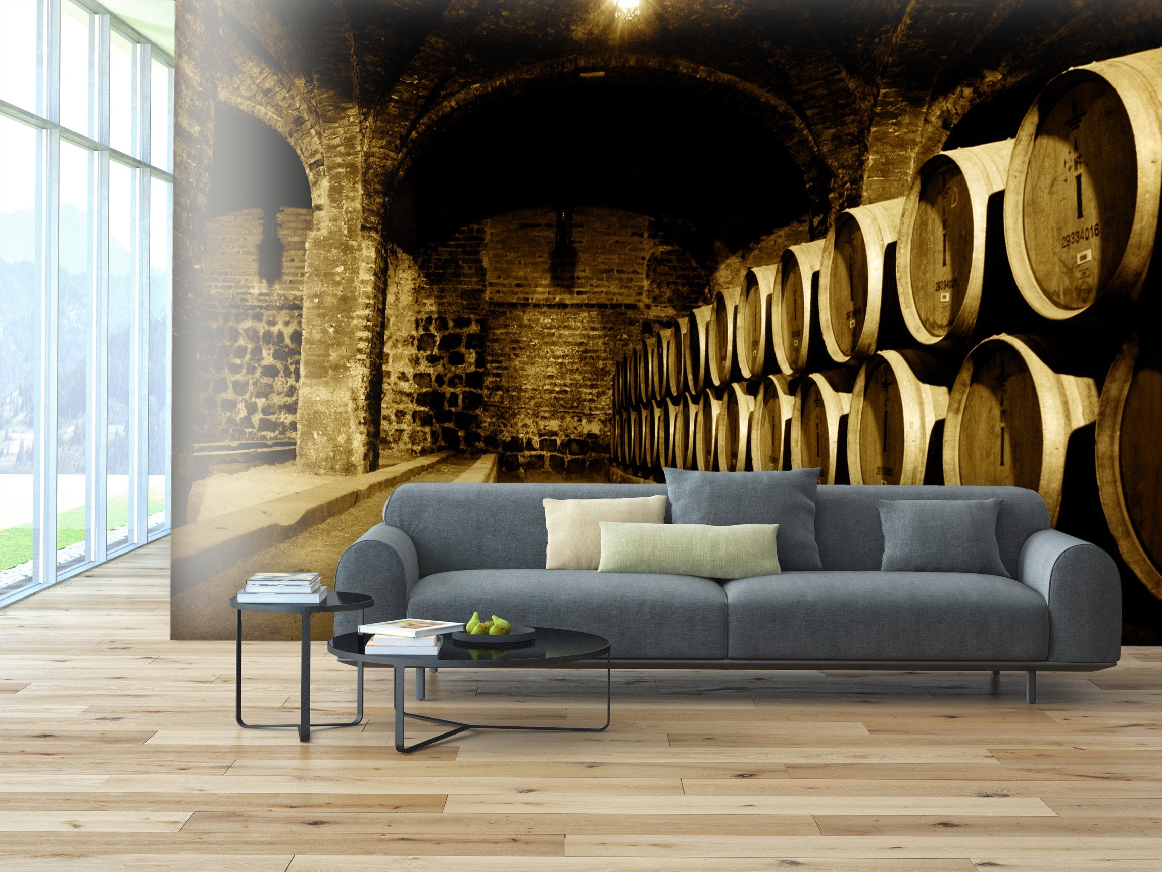 PVC Fototapete Wine Cellar - ECO Wandbild Selbstklebende Tapete - 3D Vinyl Wandsticker XXL SW024
