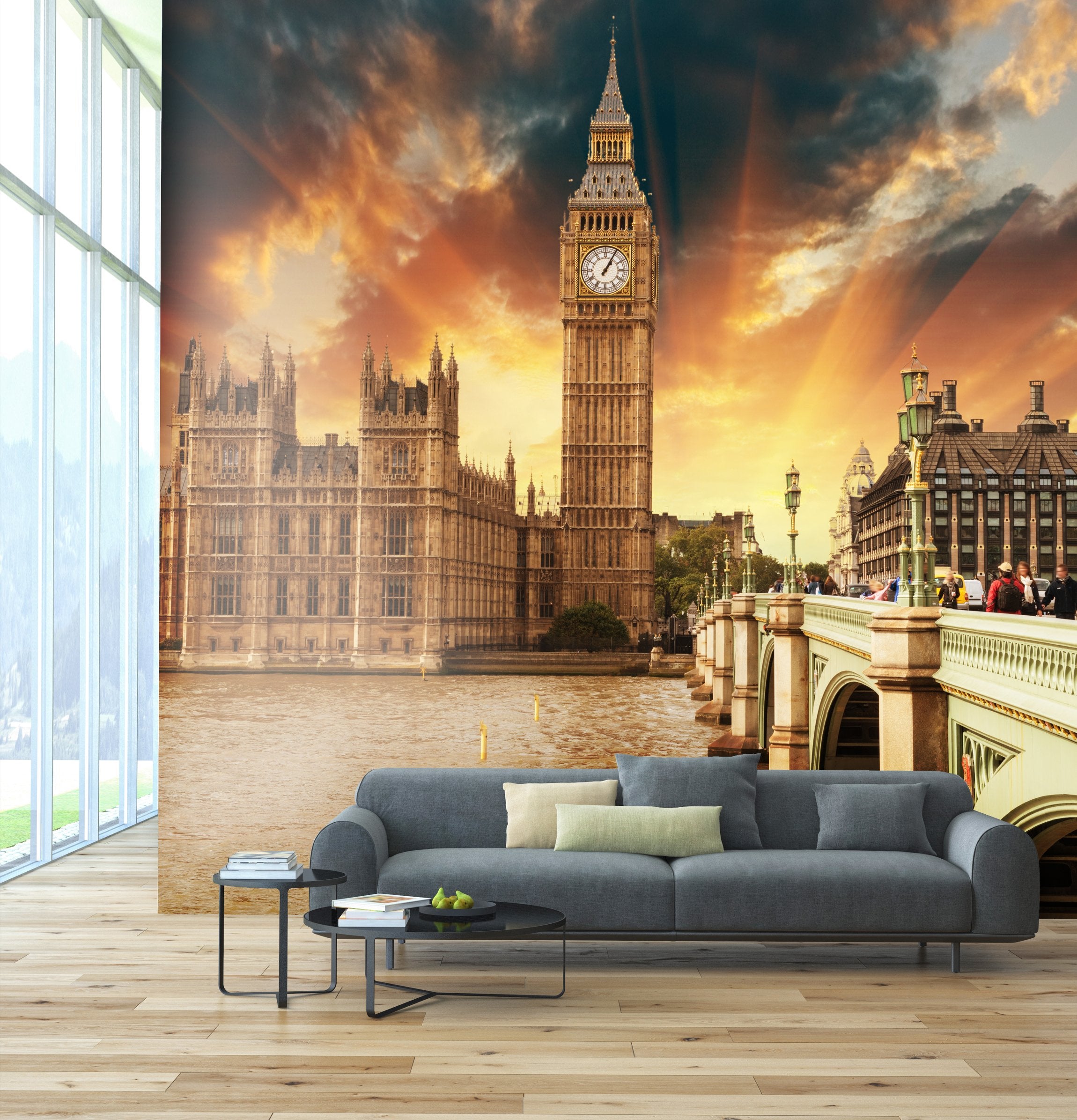 PVC Fototapete Big Apple After Sunset - ECO Wandbild Selbstklebende Tapete - 3D Vinyl Wandsticker XXL SW194