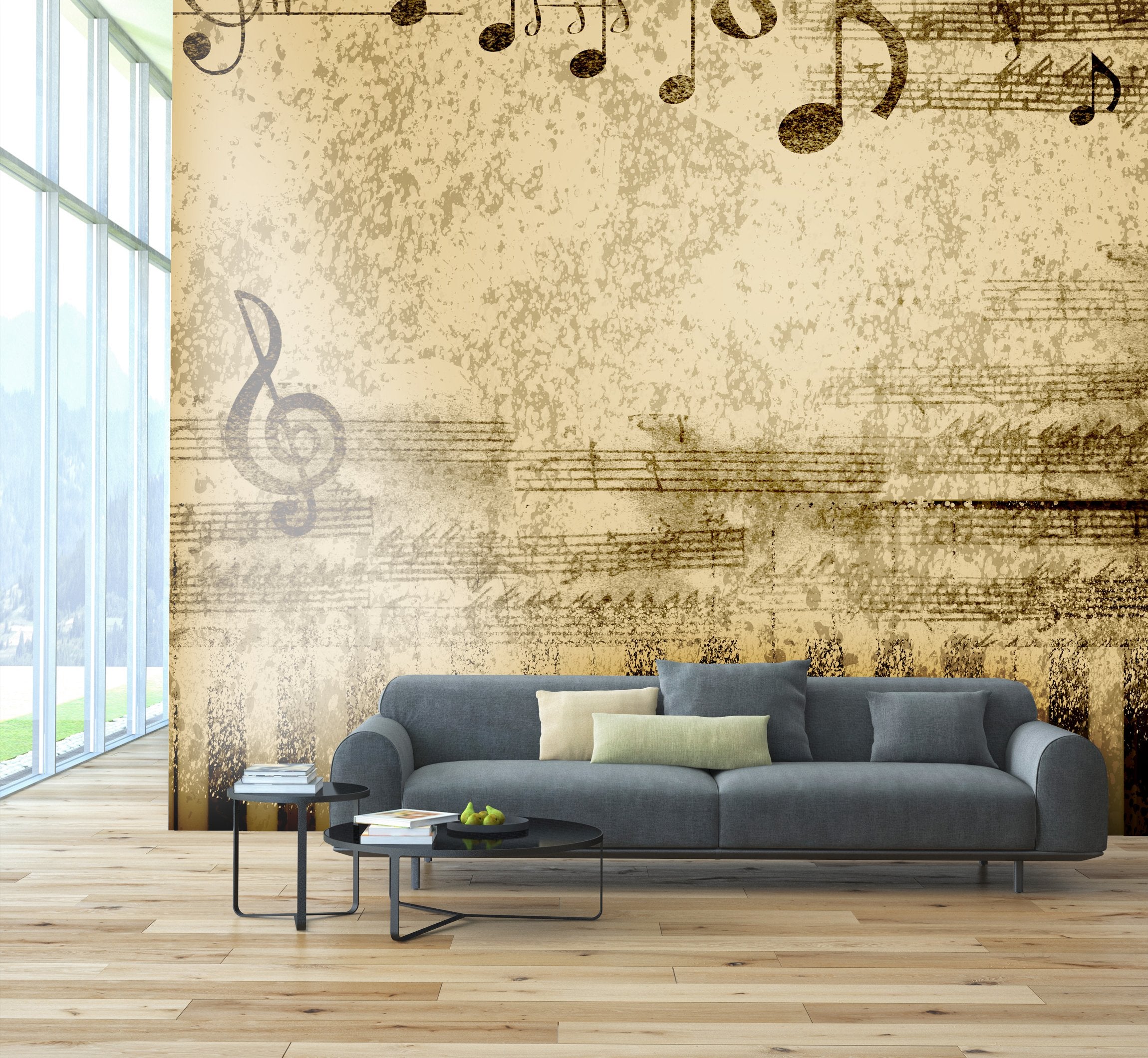 PVC Fototapete Music Notes – ECO Wandbild Selbstklebende Tapete – 3D Vinyl Wandsticker XXL SW170 - life-decor.de