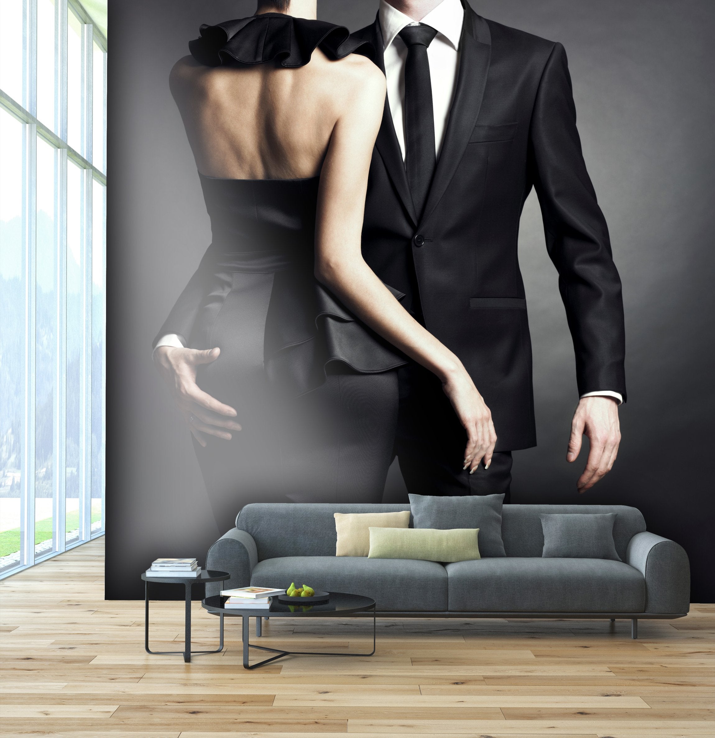 PVC Fototapete Young Elegant Couple - ECO Wandbild Selbstklebende Tapete - 3D Vinyl Wandsticker XXL SW138