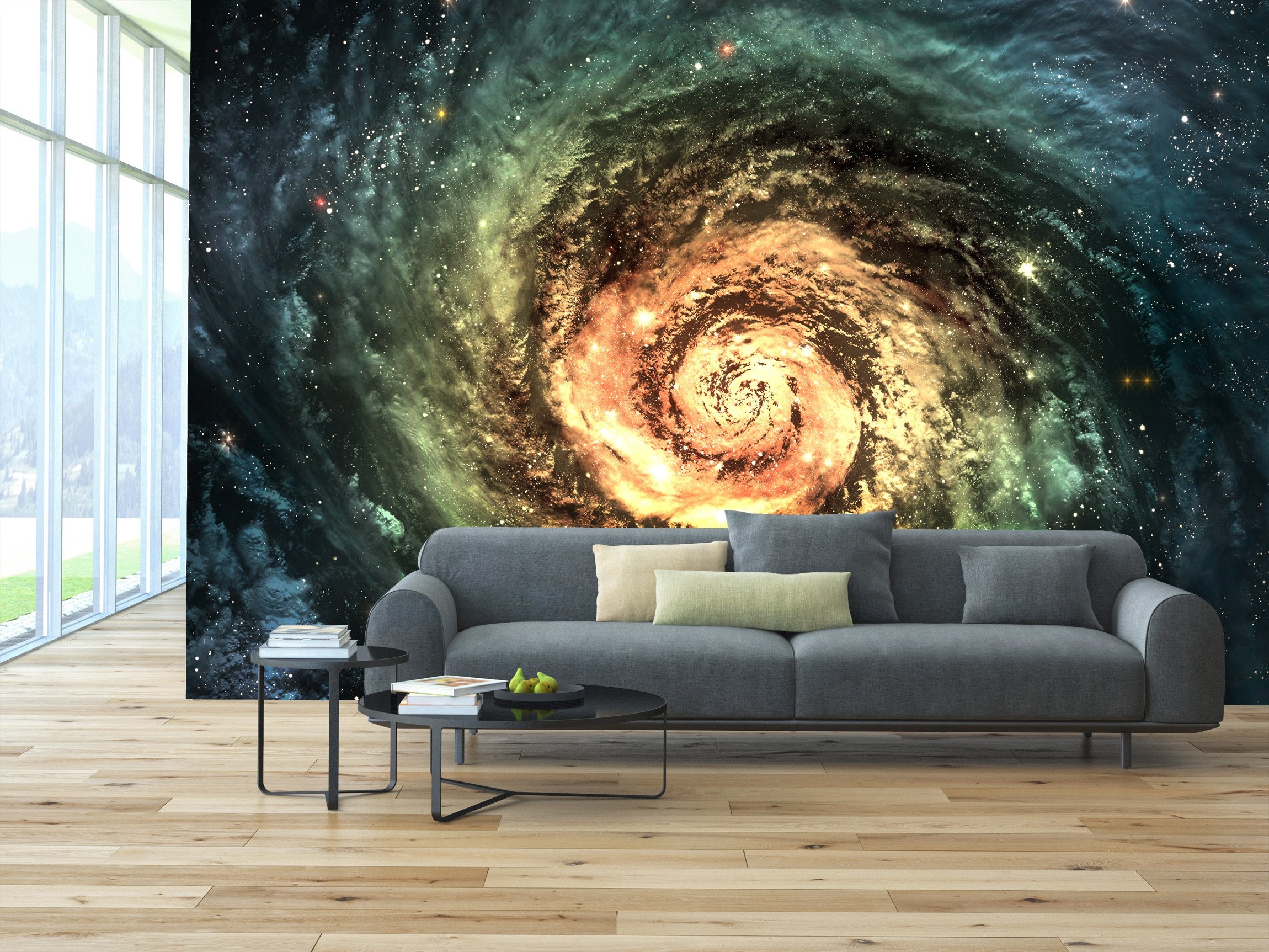 PVC Fototapete Spiral Galaxy - ECO Wandbild Selbstklebende Tapete - 3D Vinyl Wandsticker XXL SW047