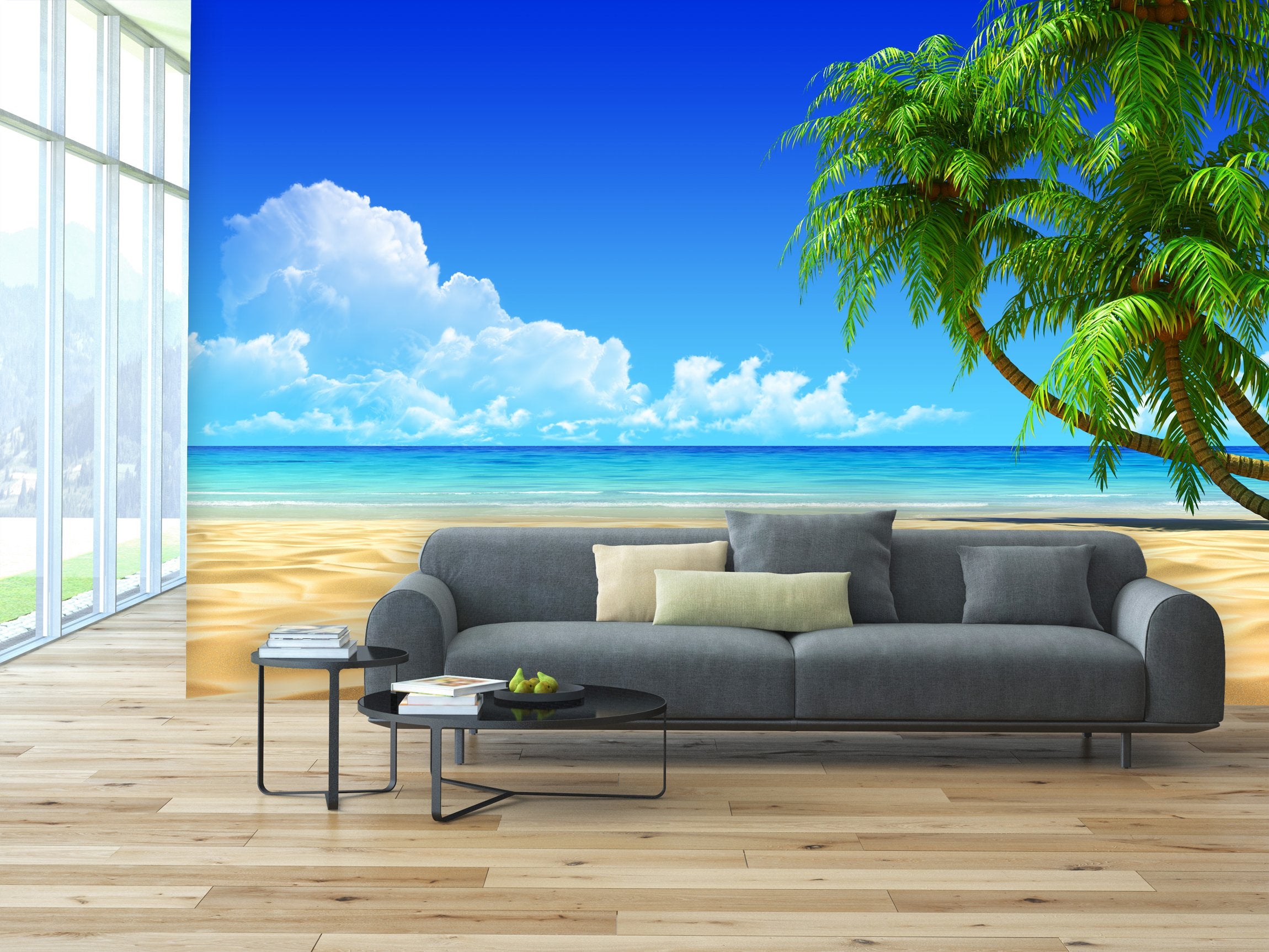 PVC Fototapete Tropical Sand - ECO Wandbild Selbstklebende Tapete - 3D Vinyl Wandsticker XXL SW066