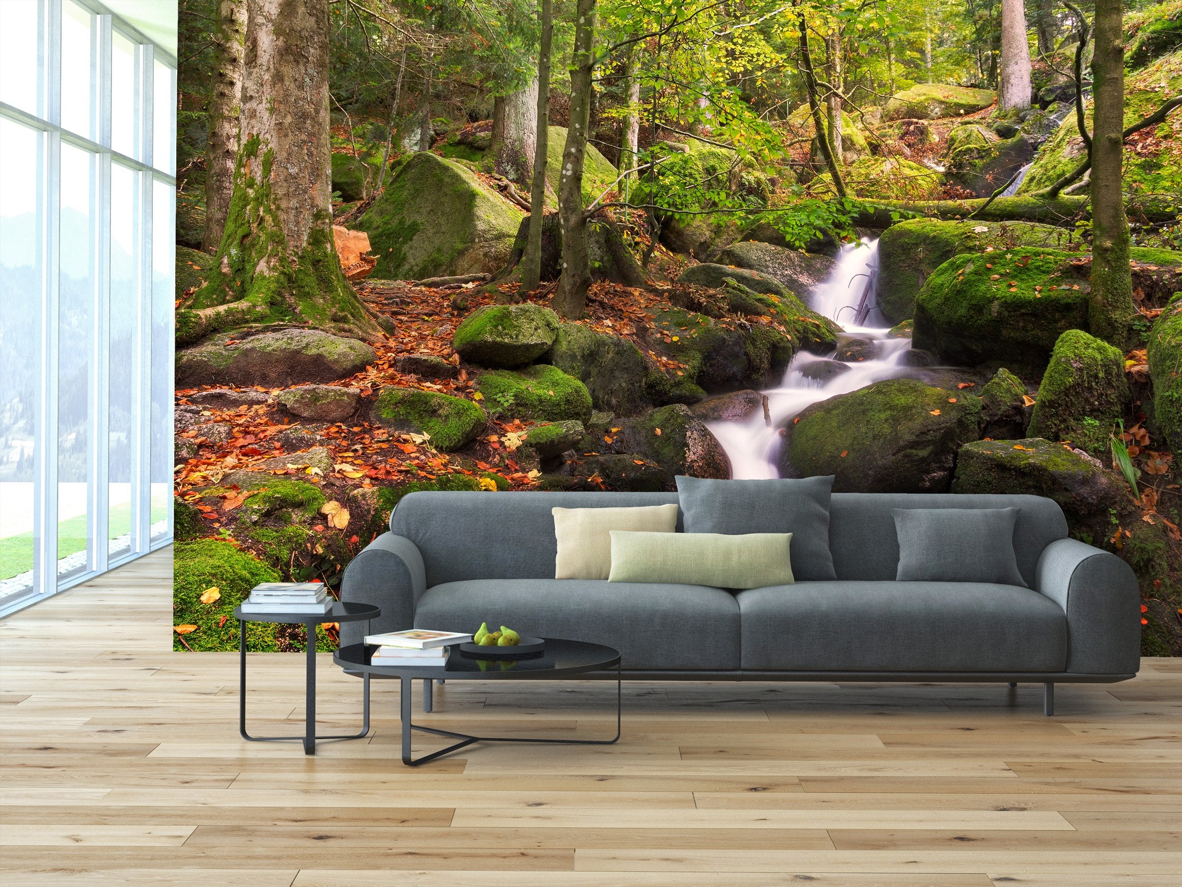 PVC Fototapete Black Forest - ECO Wandbild Selbstklebende Tapete - 3D Vinyl Wandsticker XXL SW135